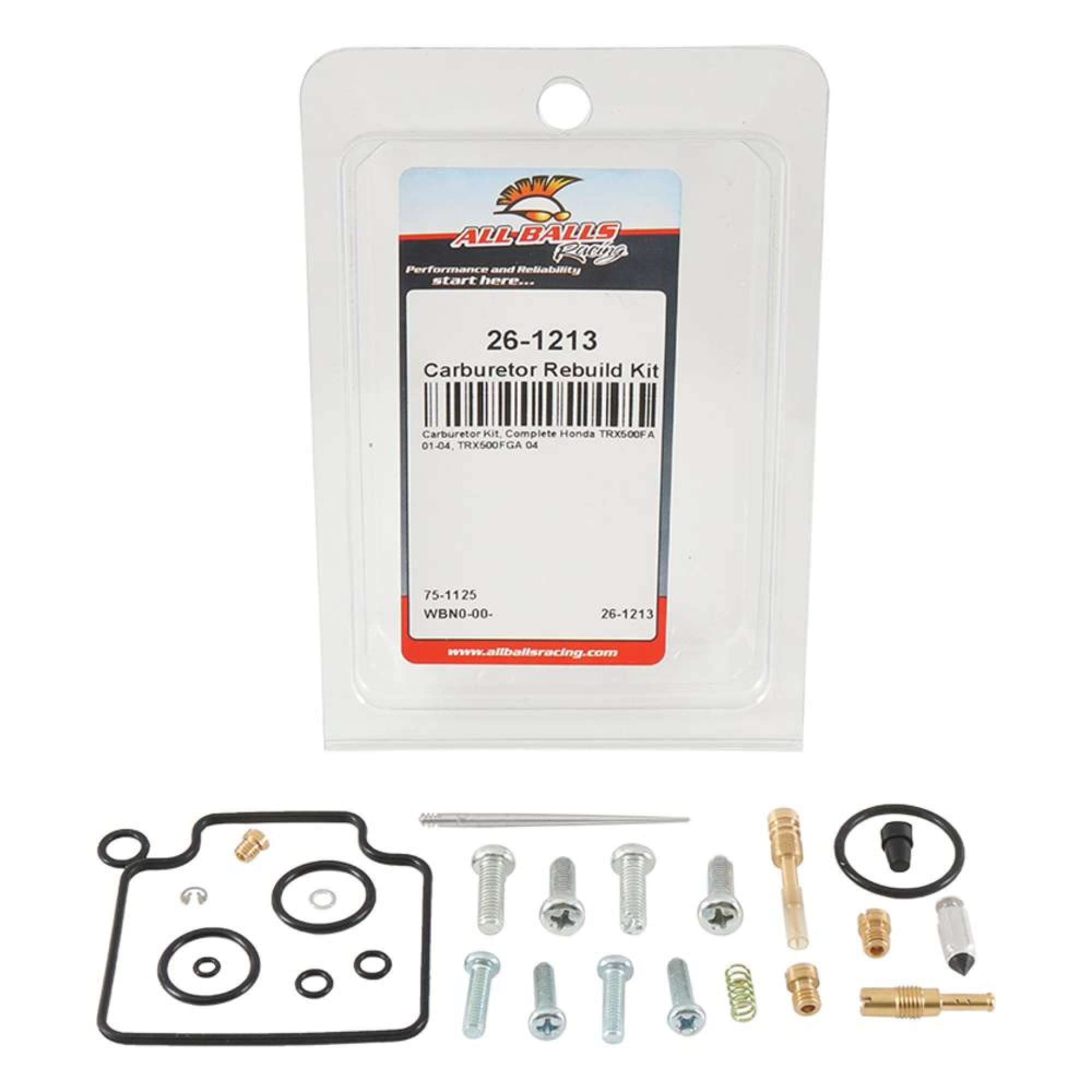 All Balls Racing Carburetor Rebuild Kit 26-1213 Compatible With/Replacement For Honda Trx500Fa 2001-2004, Trx500Fga 2004