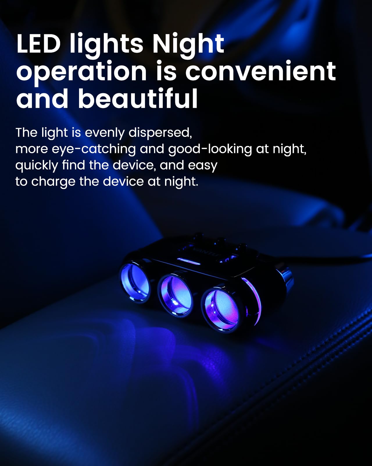 YANTU Cigarette Lighter Adapter 150W Cigarette Lighter USB Charger with 12V USB Socket, Car Cigarette Lighter Multi Socket with