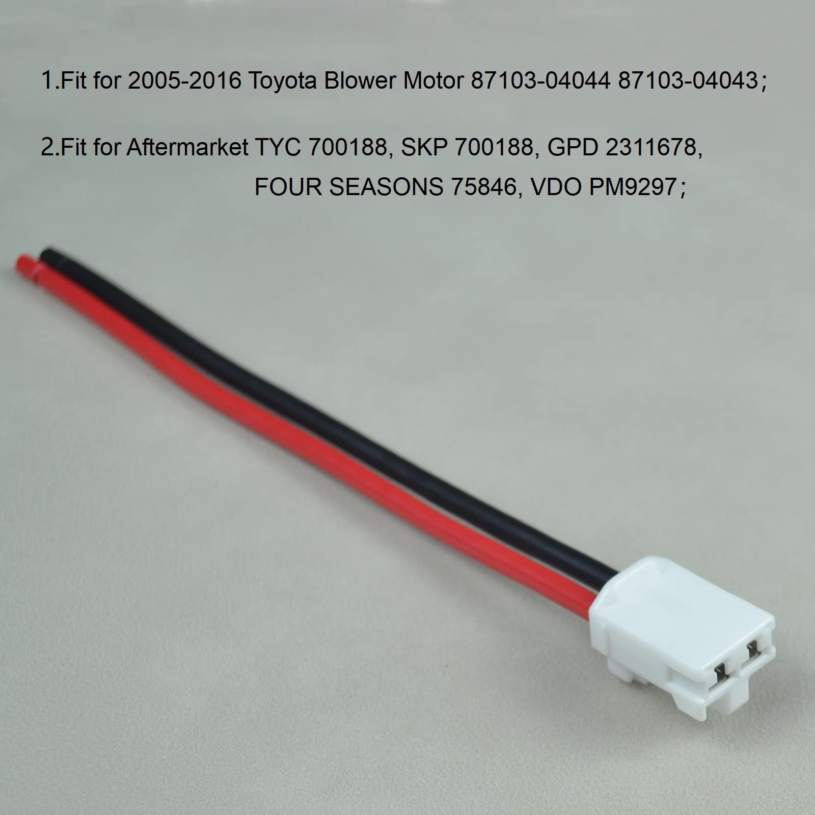 12 Gauge Blower Motor Connector Harness For Toyota Tacoma 2005-2016 Replace 82998-12380 90980-10916, 6 Inches 12 Gauge Wire Harness