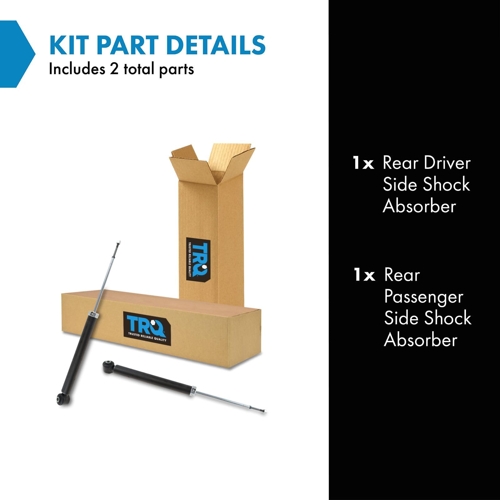 Trq Rear Shock Absorber Set Compatible With 2006-2011 Hyundai Accent Kia Rio Rio5 2014-2019 Soul