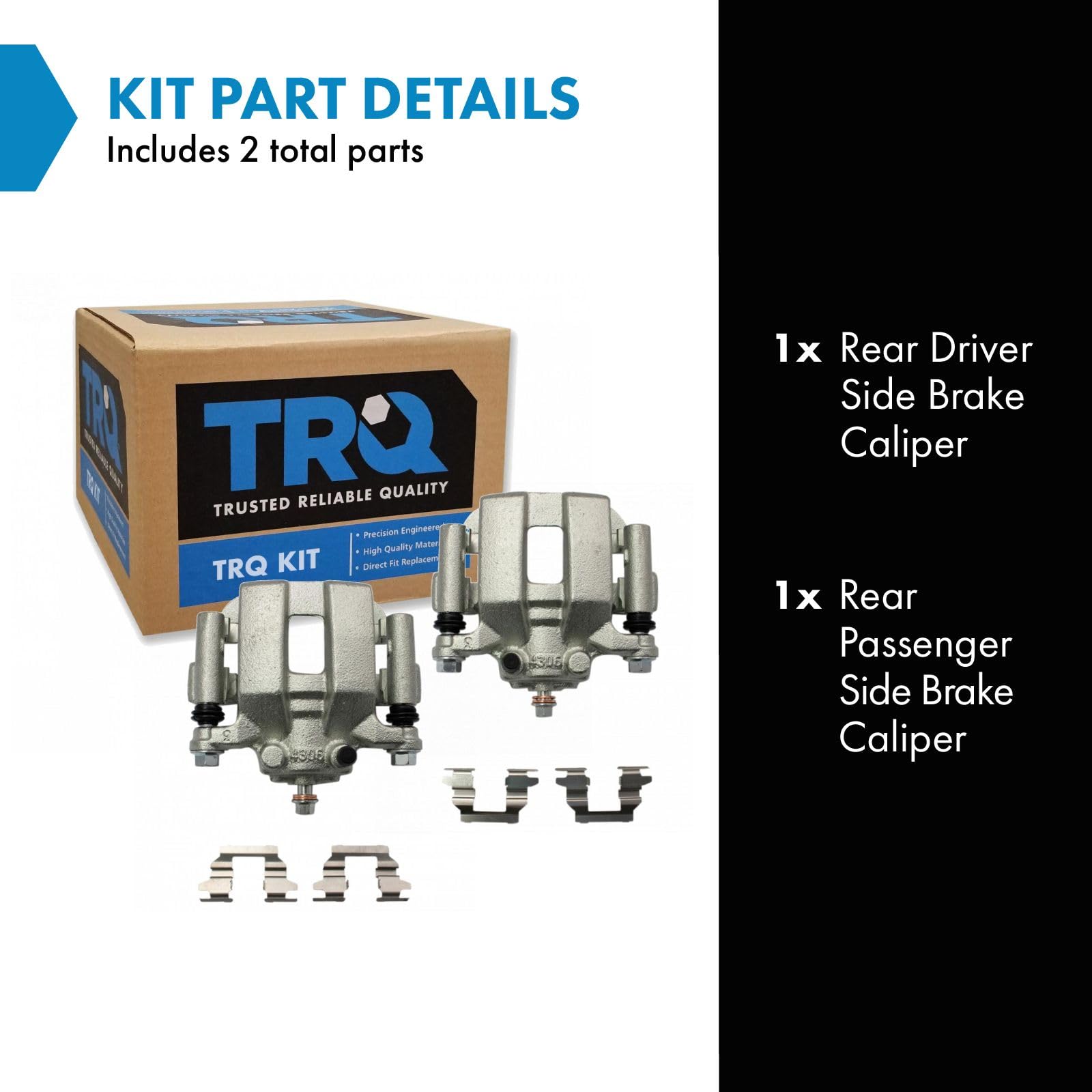 Trq Rear Brake Caliper Set Compatible With 2003-2005 Infiniti G35 Nissan 350Z 2003-2007 Murano 2004-2009 Quest