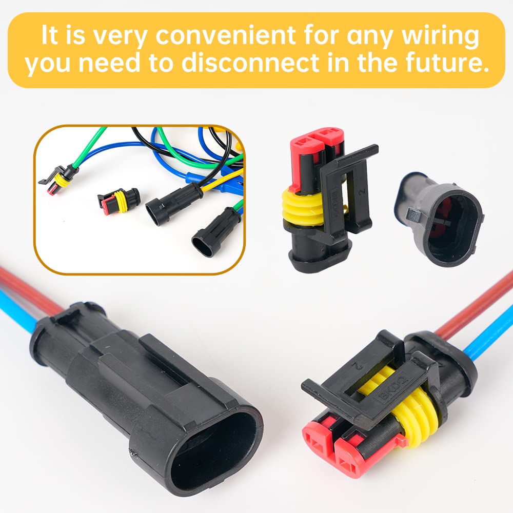 Amliber 709Pcs 43 Kits Waterproof Automotive Wire Connectors With Ratcheting Wire Crimper, 1/2/3/4/5/6 Pin Automotive Electrical