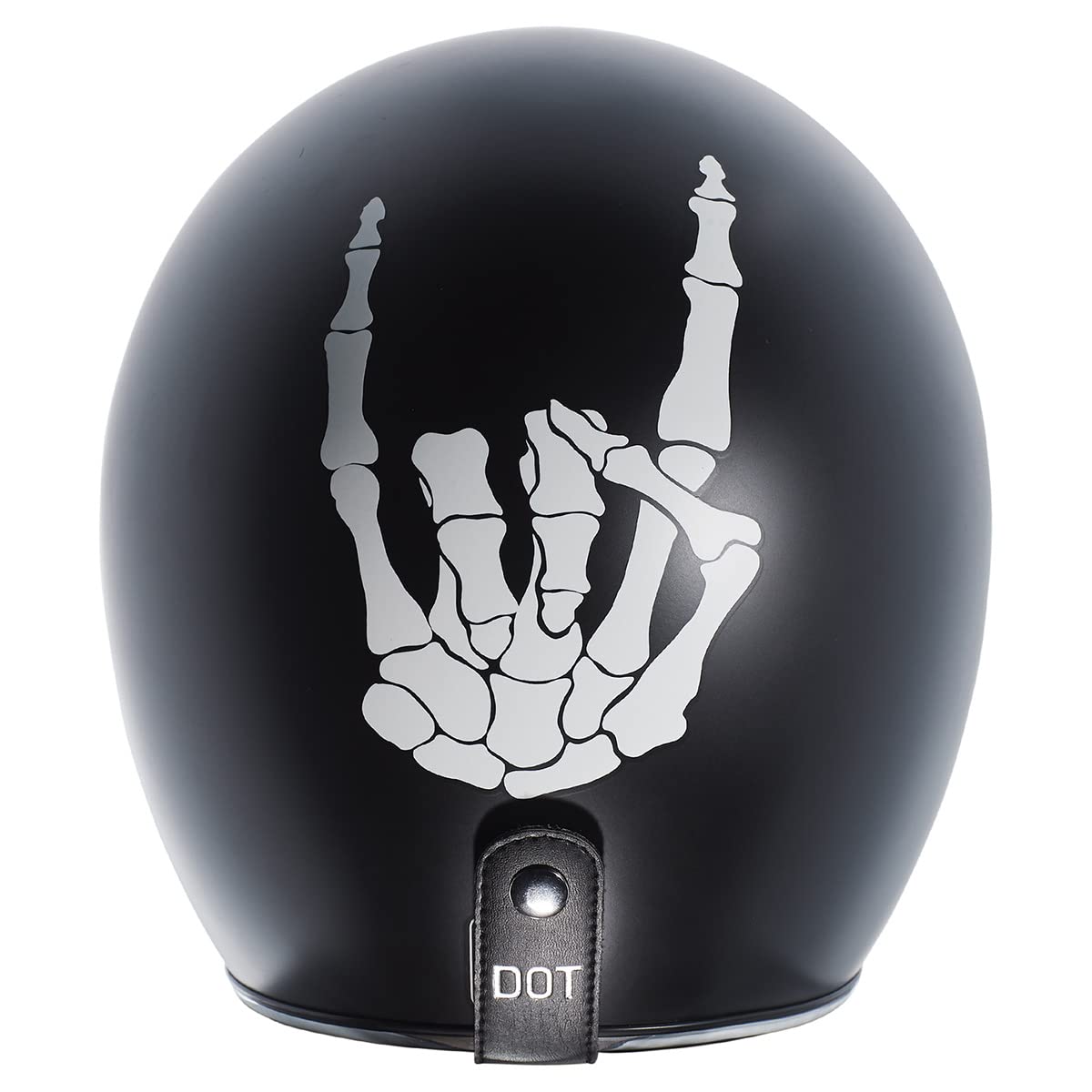 Torc Unisex-Adult Open Face Motorcycle Helmet (Flat Black Bones, X-Small)