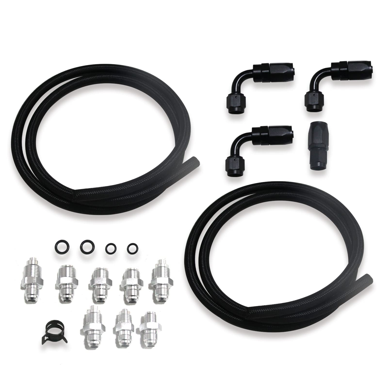 Universal Power Steering Pump to gear box or rack & pinion and return to reservoir Hose Kit - Compatible with LS Swap LS1 LS3