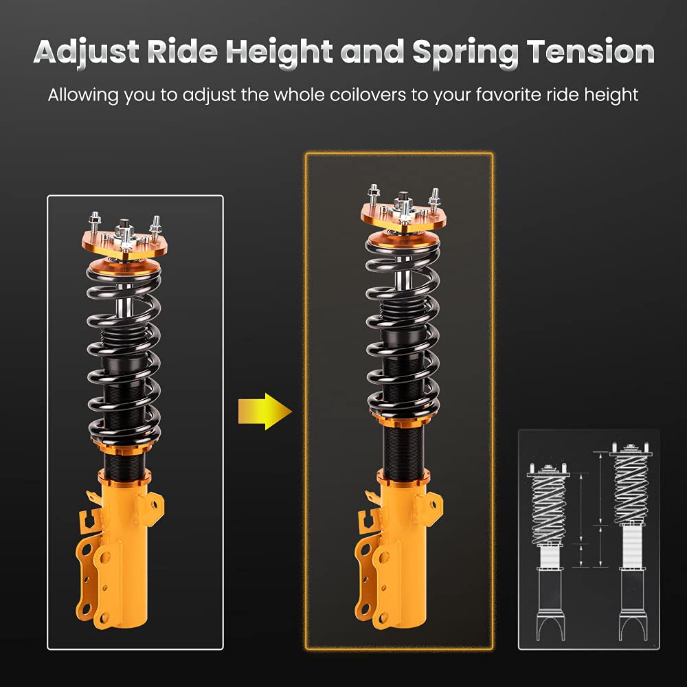 Maxpeedingrods Coilovers For Toyota Celica Gt Gts Fwd 1990-1993, For Toyota Celica Fwd 1994-1999, Coil Shock Absorber Strut, Height Adjustable Coilovers Suspension Kit, Amortiguador Lowering Kit Gold