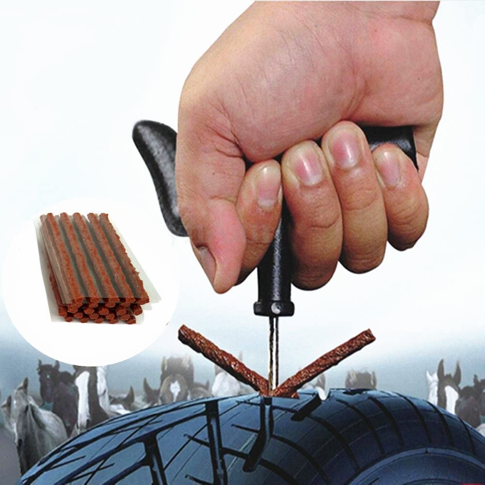 HappyBeeFlying Tire Plugs 150pcs,Rubber Tire Repair Plugs Self vulcanizing Strips 4'' x 1/4'' for Tubeless Tires