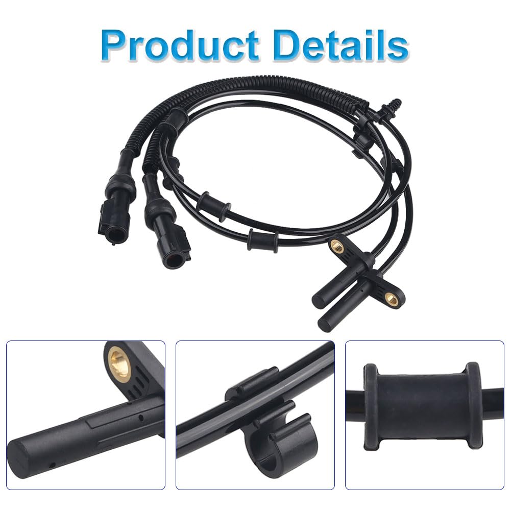 Wmphe Compatible With 1 Pair Front Left & Right Abs Wheel Speed Sensor Ford F150 2005 2006 2007 2008, Lincoln Mark Lt 2007 2008, Replace Oem 7L3Z-2C204-A 695-044, Only For Rwd Models