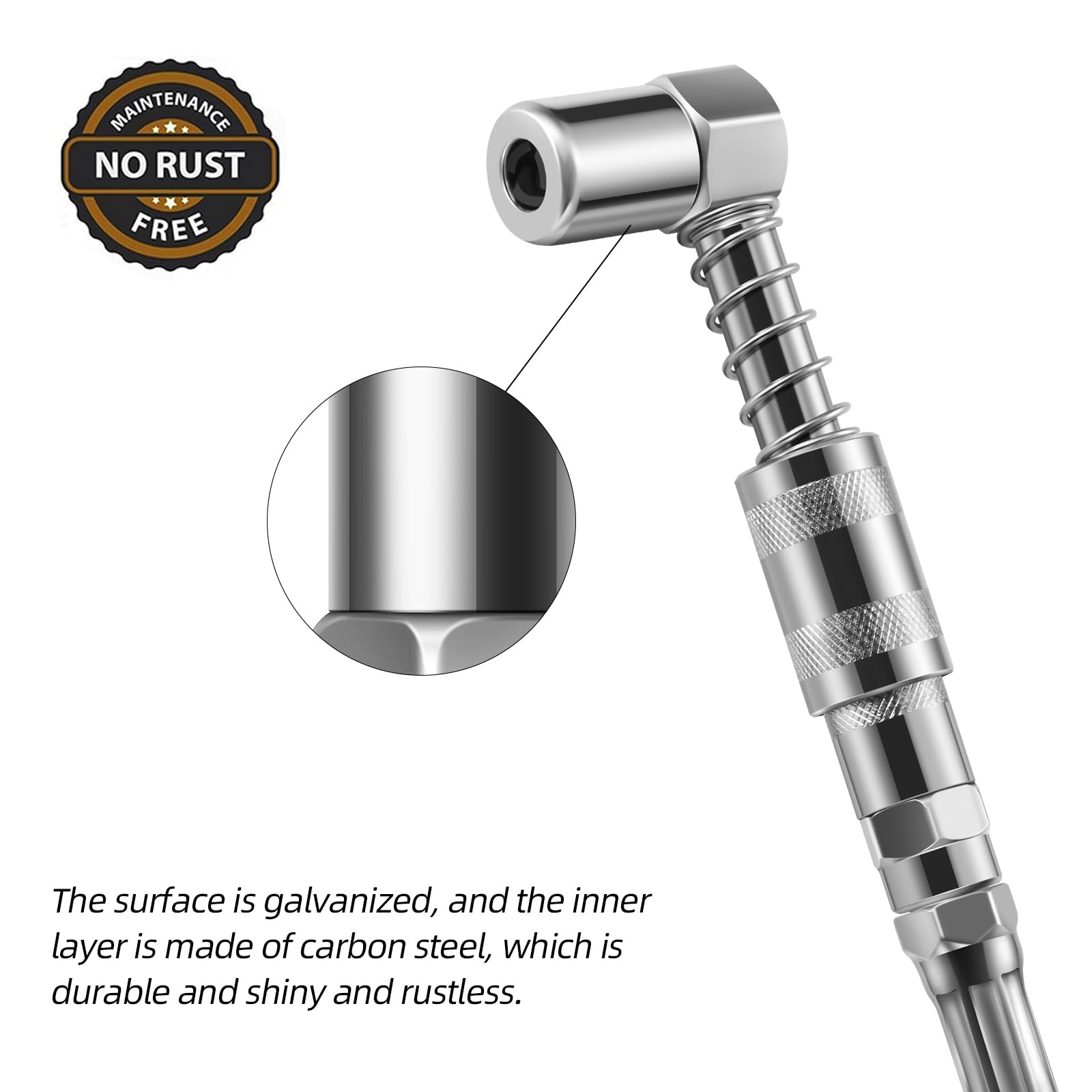 ATIVERE 1PC 90 Degree Grease Coupler with Sleeves and 1PC 1/8 '' NPT Locking Jaw Grease Coupler in Tight Spaces for Auto, Farm,