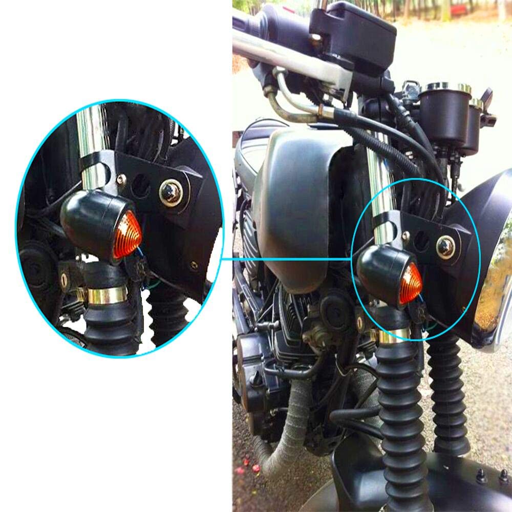 Perfectech 1Pair Metal Motorcycle Modified Turn Signal Light Indicator Mount Bracket Clamp 30-45Mm