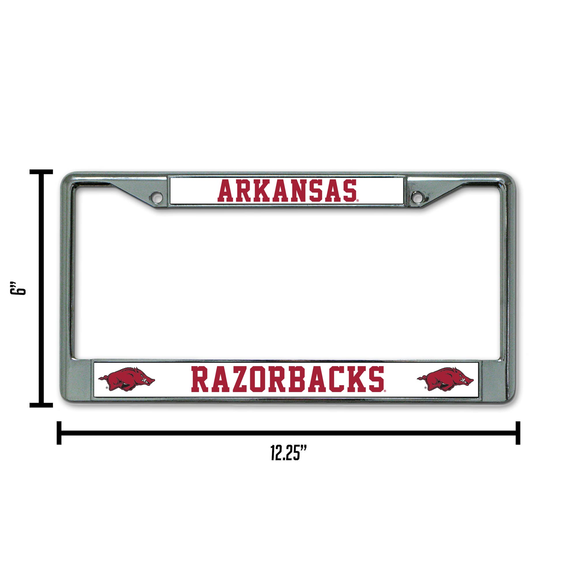 Rico Industries Ncaa Arkansas Razorbacks Standard Chrome License Plate Frame , 6 X 12.25-Inches