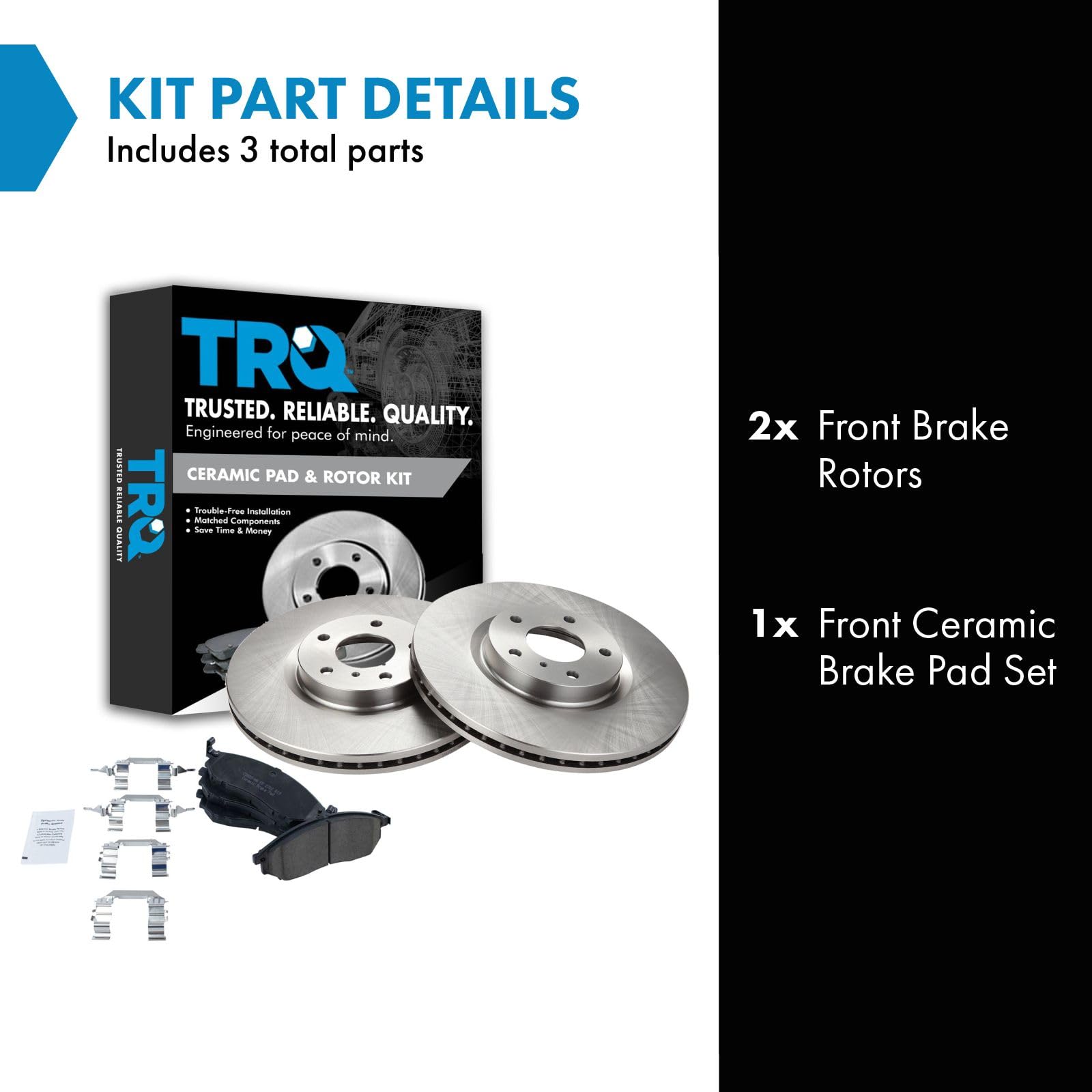 Trq Front Premium Posi Ceramic Brake Pad & Rotor Kit For Infiniti