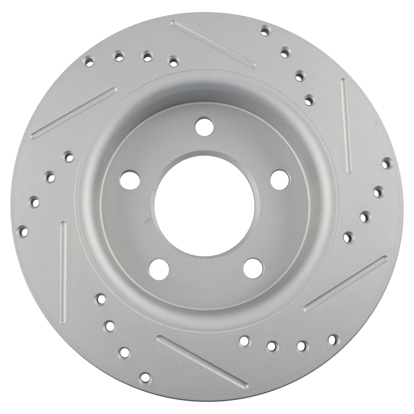 Trq Rear Performance Brake Rotors Set Premium G-Coated Cross Drilled & Slotted Compatible With 2004-2013 Mazda 3