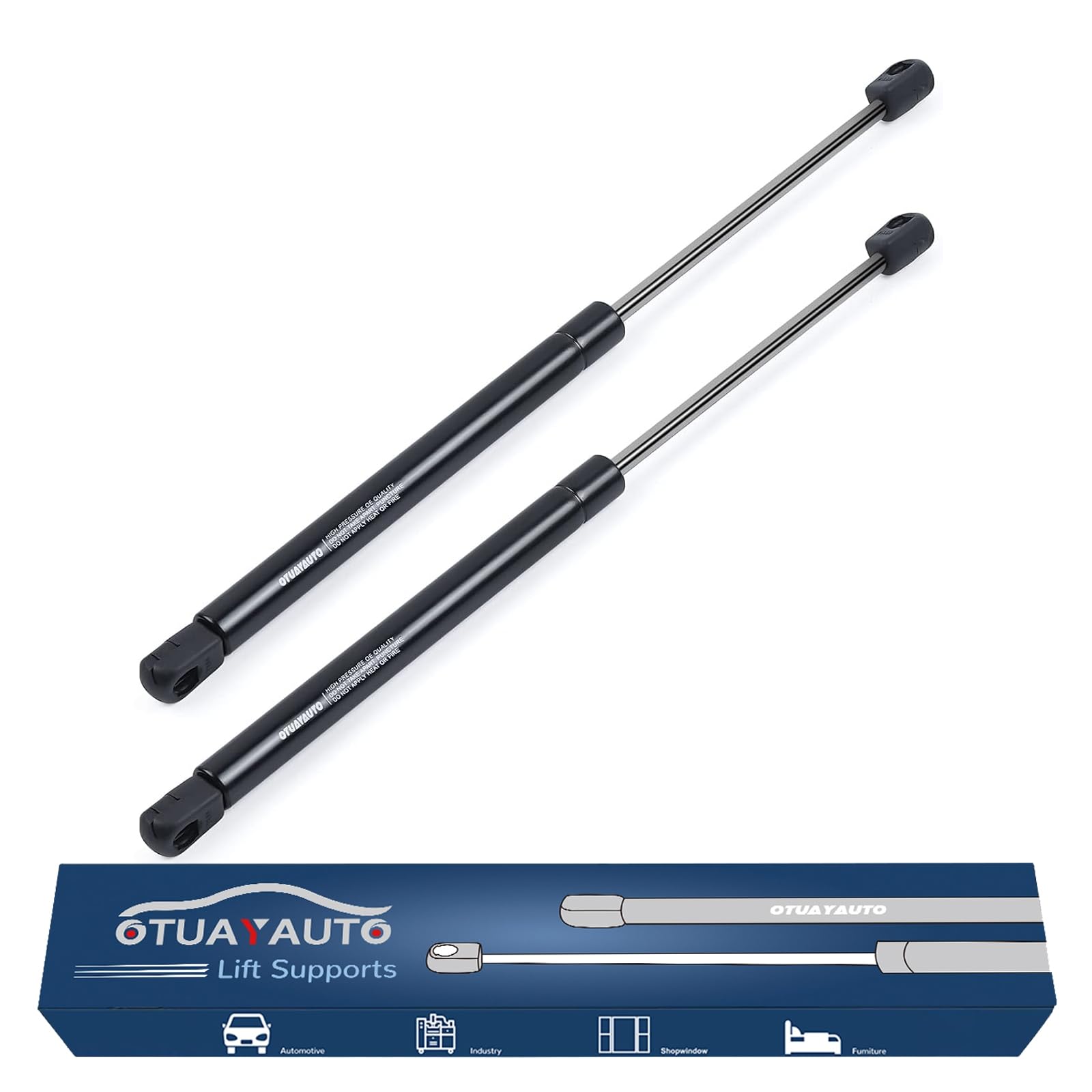 Otuayauto 16 Inch Gas Strut - 125N/28Lbs Universal Lift Support - C1608941 Gas Shocks For Tool Box Shock, Truck Cap Strut, Hydraulic Door Hinge, Cabinet Gas Strut, Rv Door Strut