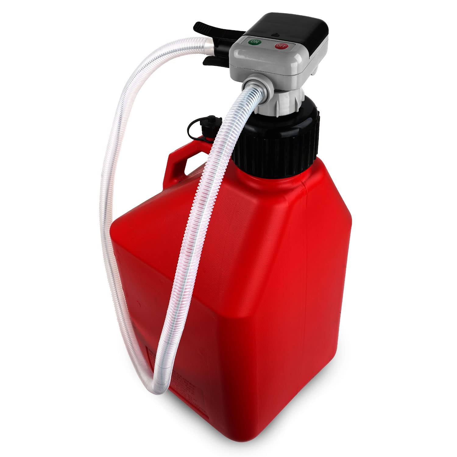 TERA PUMP Battery Powered Chemical Resistant Fuel Transfer Pump (2.3 GPM) for Methanol, Ethanol, DEF, Window Washer Fluid with Auto Stop Sensor, 4.25ft Outtake Hose