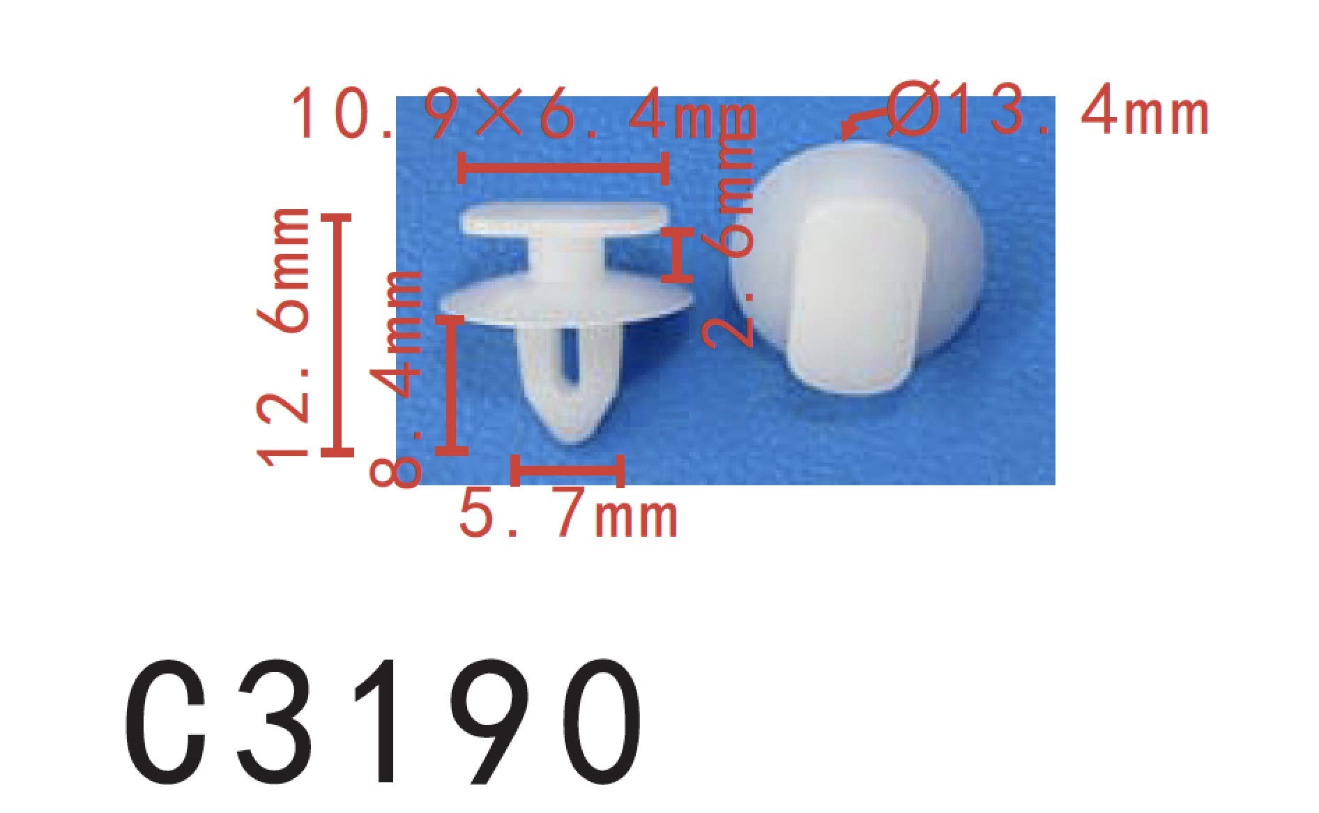 Autobahn88 Retainer Clip For Rear Mirror Panel, Compatible With Volkswagen (Oem: 6E0837732) (Pack Of 20)