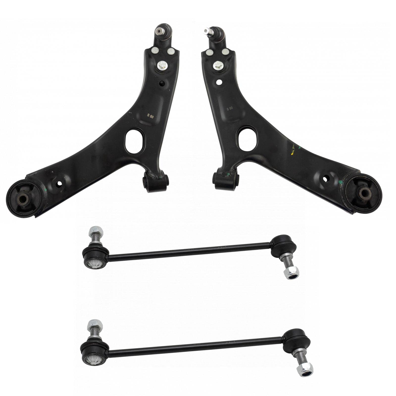 TRQ Front Suspension Kit Control Arm with Ball Joint Sway Bar Stabilizer Link Compatible with 2010-2013 Hyundai Tucson 2011-2013