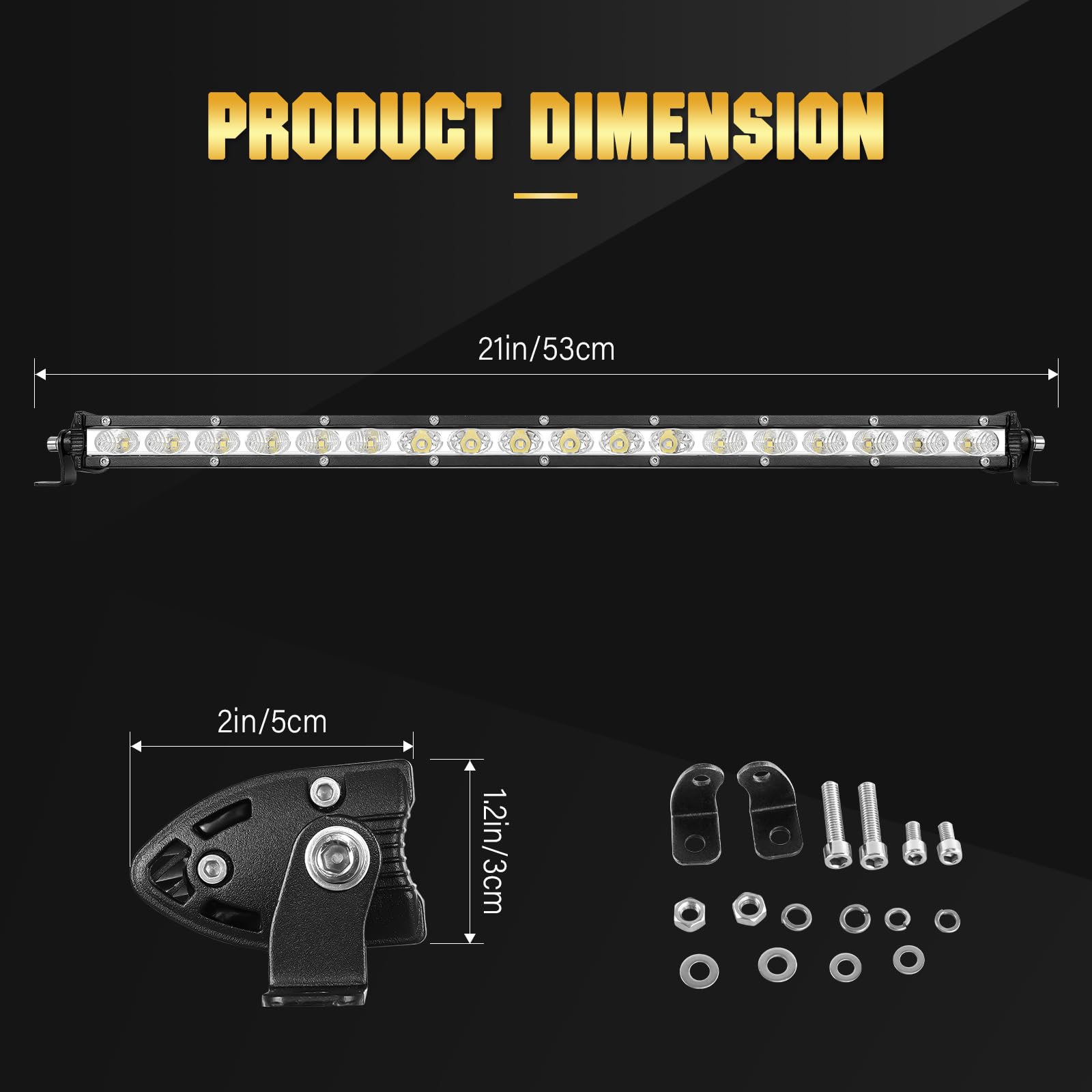 Skyworld 20 Inch 90W Single Row Led Light Bar Low Profile Ultra Thin Slim Mini Spot Flood Combo Beam Off Road Driving Lights Led