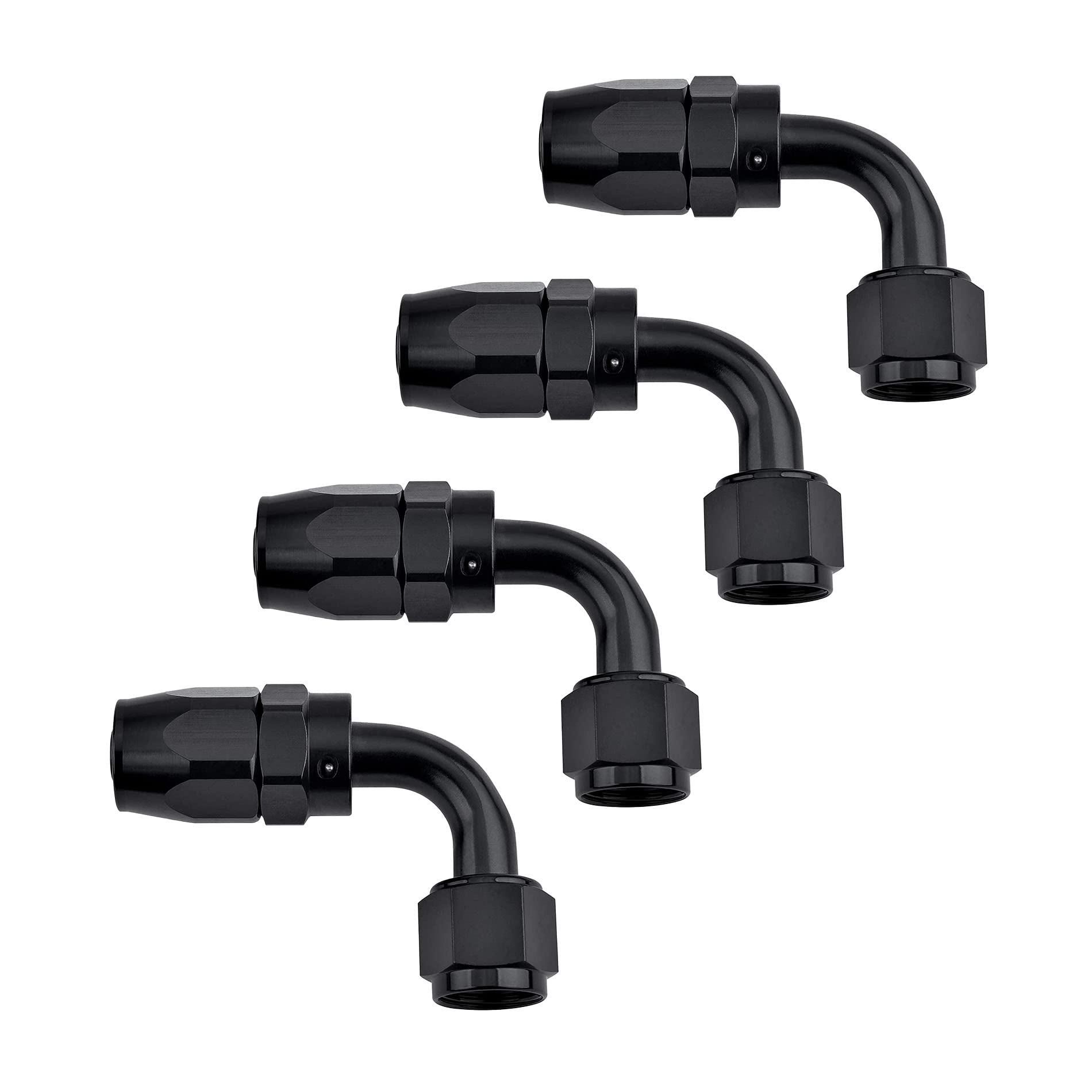 EVIL ENERGY 10AN Hose End Fitting 90 Degree Swivel for CPE Braided Hose Black 4PCS
