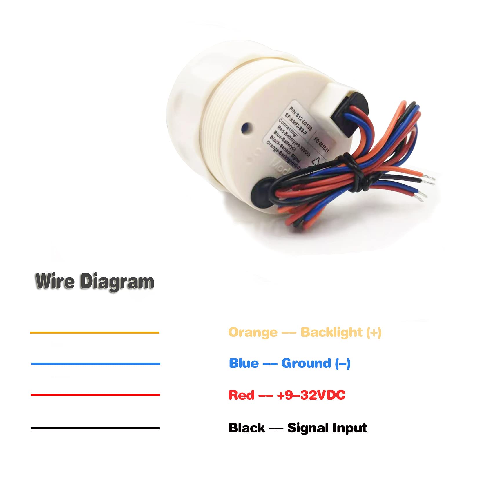 BLUERICE 52mm Signal Adjustable Full Range Universal Digital Fuel Level Gauge Meter 7 Color Backlight 12V/24V