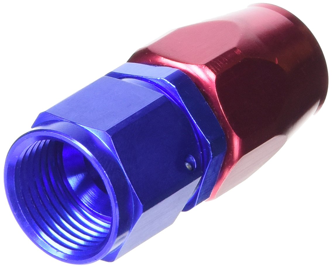 Russell/Edel 610040 Red/Blue Anodized Aluminum -10An Straight Hose End