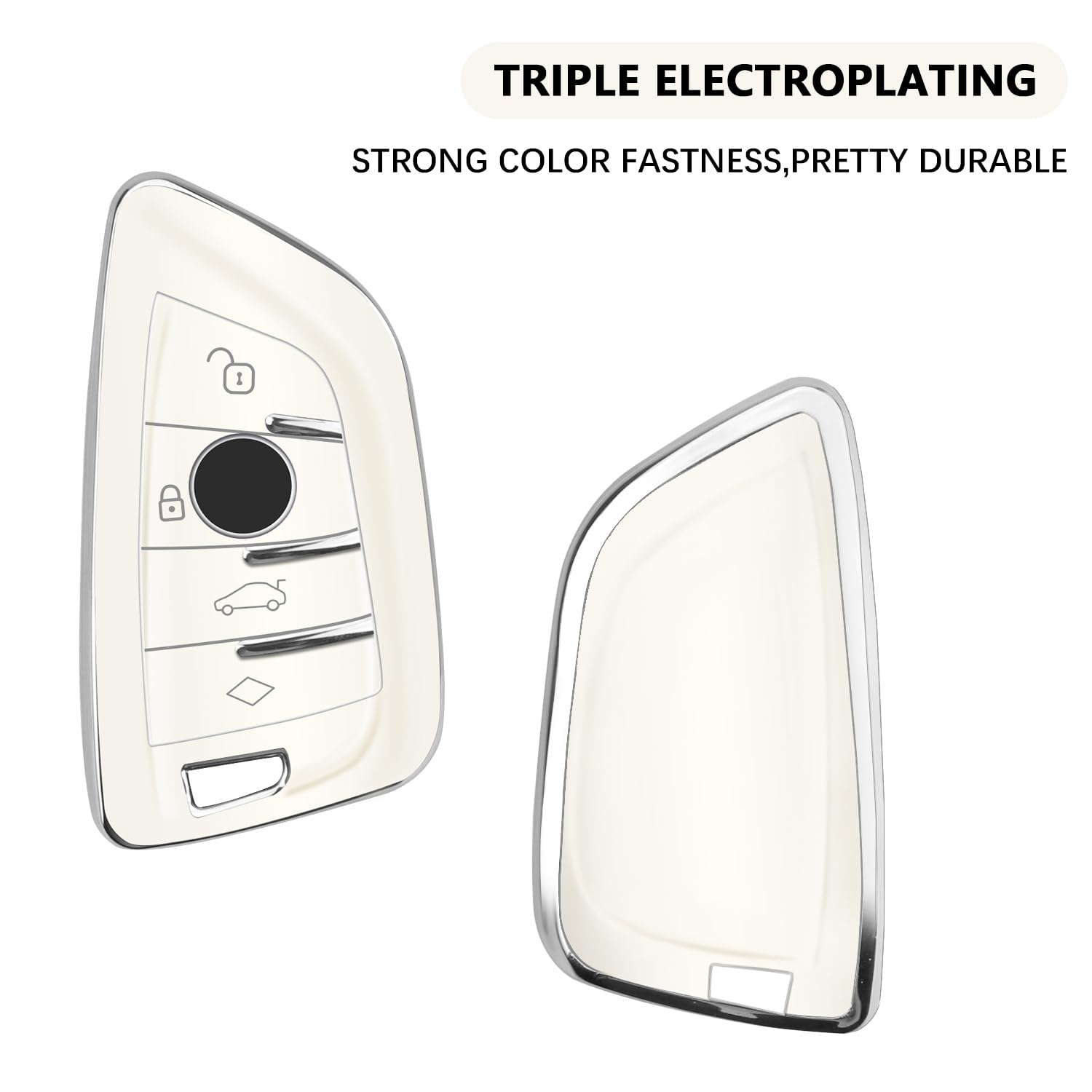 Qbuc For Bmw Key Fob Cover With Leather Keychain,For Bmw 2 5 6 7 Series X1 X2 X3 X5 X6 X7 Premium Soft Tpu Key Fob Holder