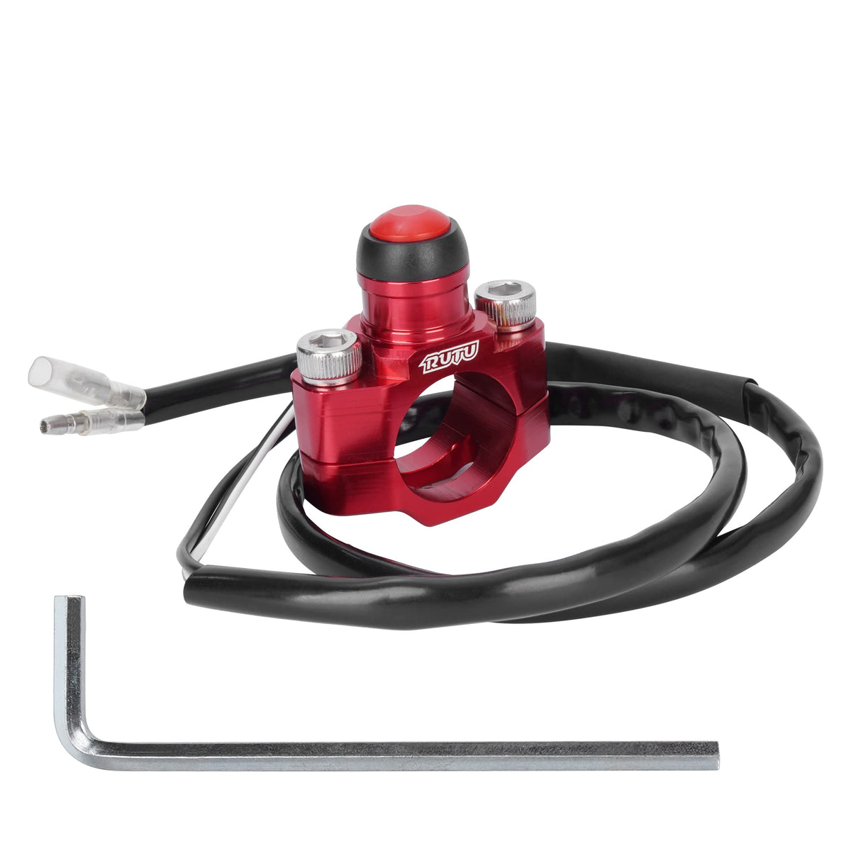 RUTU CNC Universal Motorcycle Engine Stop Start Kill Switch Button with Mounting Backplate for KLX450 KLX250 KLX110 CR125 CRF250