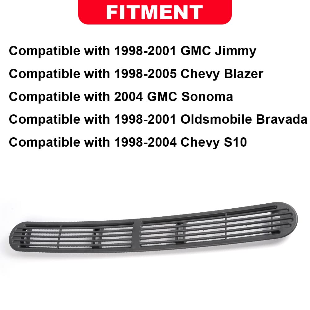 G-PLUS Grey Grille Panel Graphite Defrost Vent Cover Grill Compatible with Chevy Blazer S10/GMC Jimmy Oldsmobile 1998-2004 SUV P