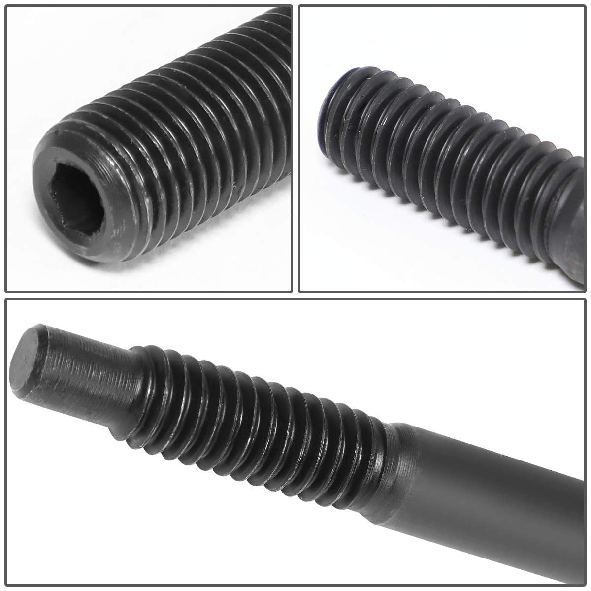 DNA MOTORING LEPOW-015 Steel 12-Point Cylinder Head Studs Nuts Set For 04-Newer LS1 LS3 Chevy LS1 LS6 L98, Black