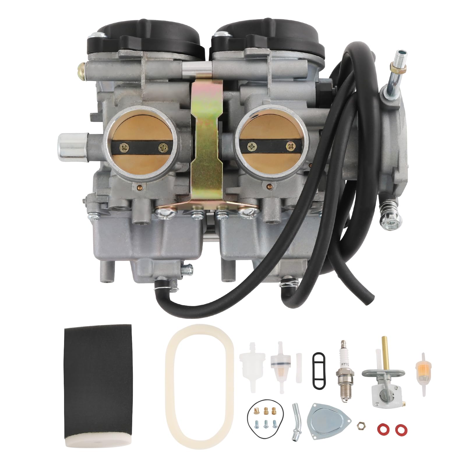Carburetor with Fuel Valve Petcock Switch Air Filter Foam Replacement For Yamaha Raptor 660 660R YFM660 YFM 660R ATV Quad Carb 2