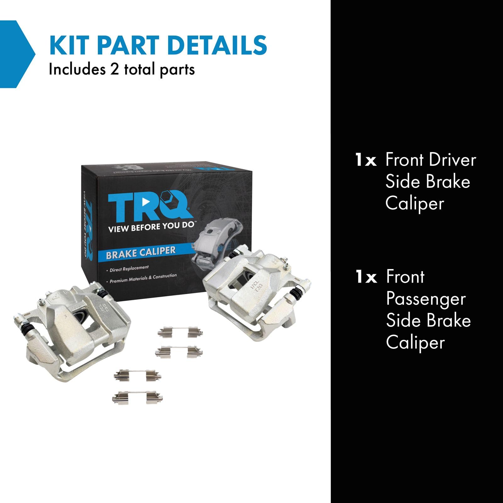 Trq Front Brake Caliper Set Compatible With 2013-2022 Honda Accord 2016-2022 Hr-V