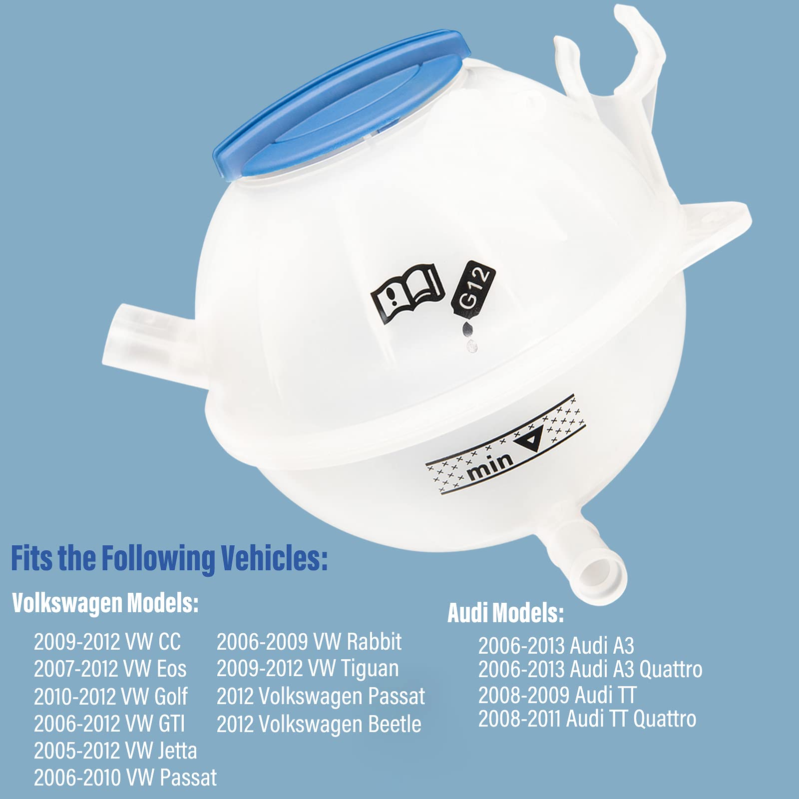 Radiator Coolant Overflow Reservoir Expansion Recovery Tank For Vw Jetta Golf Volkswagen Passat Beetle Audi A3 Replaces# 1K0121407A