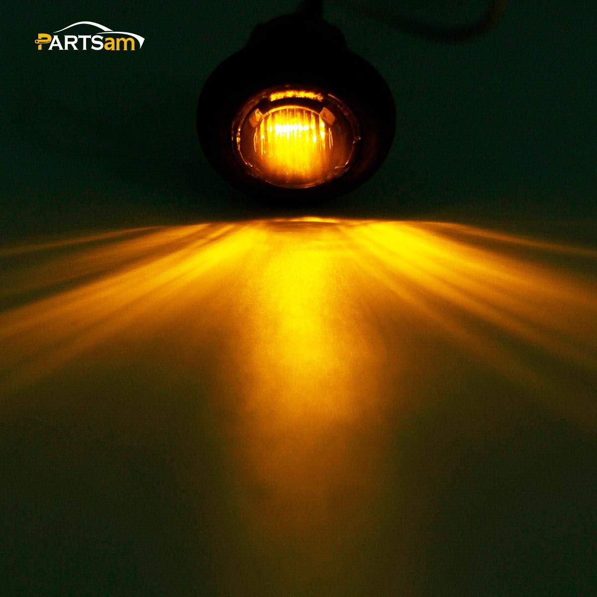 Partsam 10X 3/4'' Amber Round Led Marker Light Smoked For Pickup Truck Trailer Rv Camper Golf Cart, 3/4'' Smoked Mini Clearance