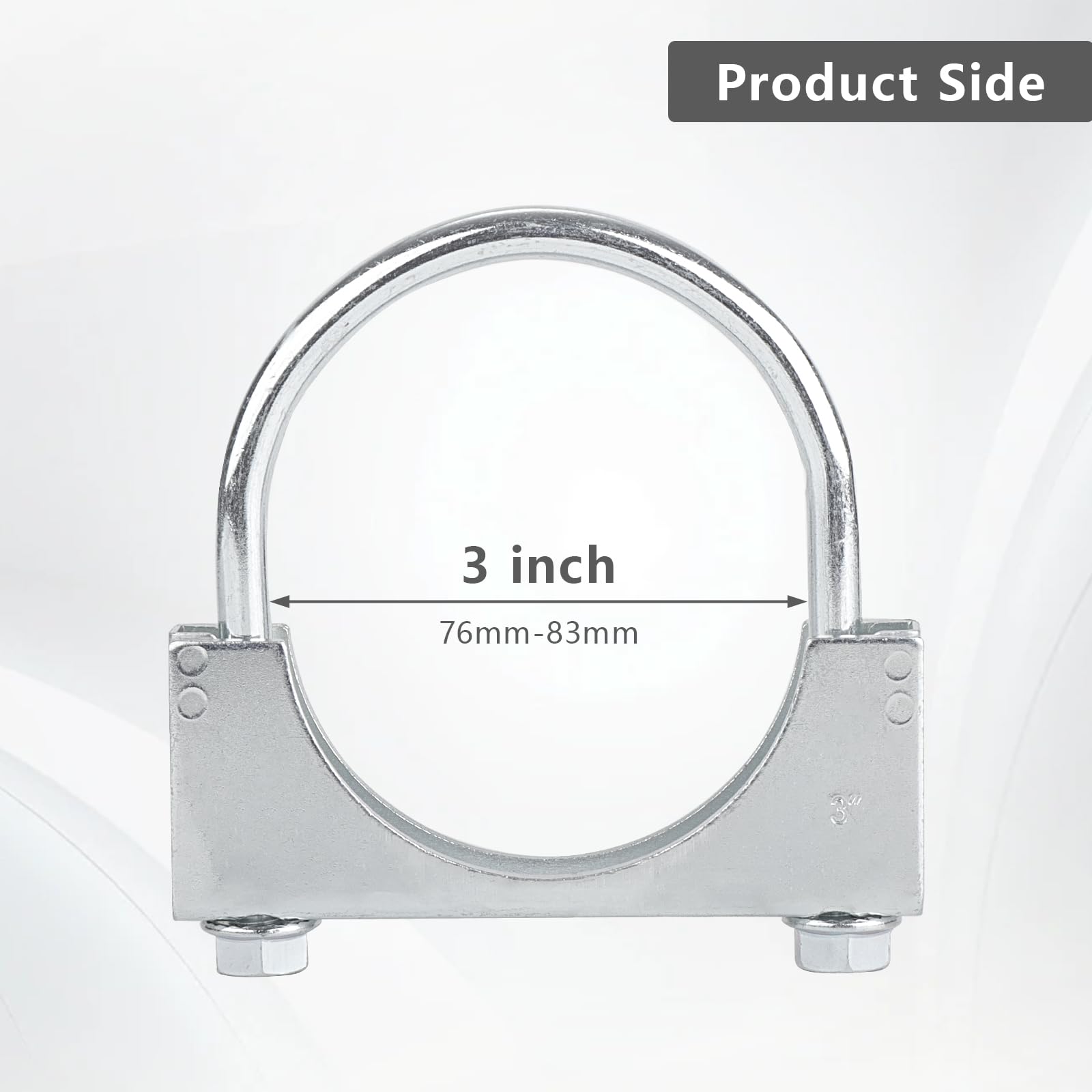 Lcgp 3'' Heavy Duty U Bolt Clamps Saddle Type Anti-Corrosion 2 Pack Muffler Clamps