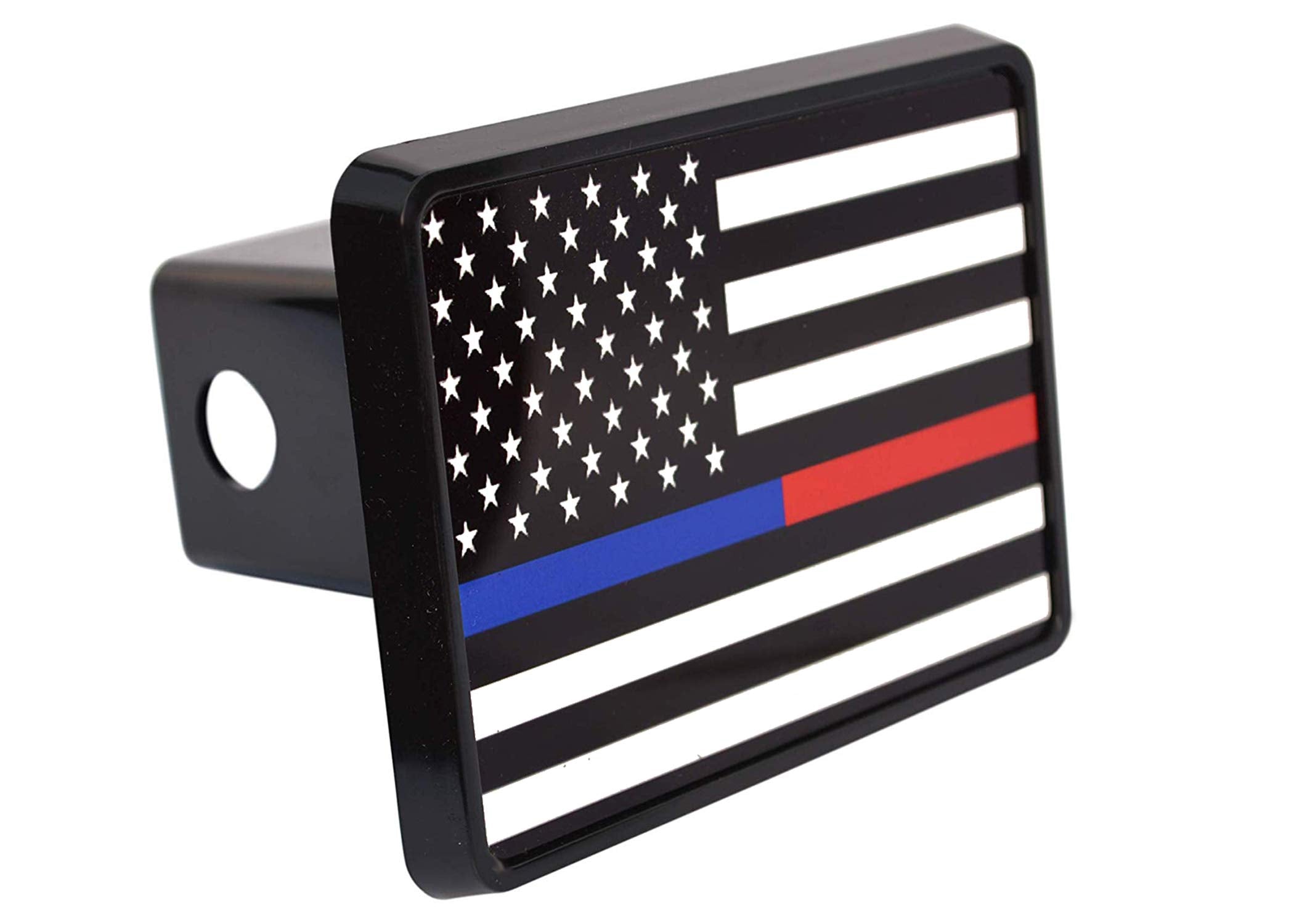Rogue River Tactical Thin Blue Red Line Lives Matter Trailer Hitch Cover Plug US Police Officer Firefighter Flag