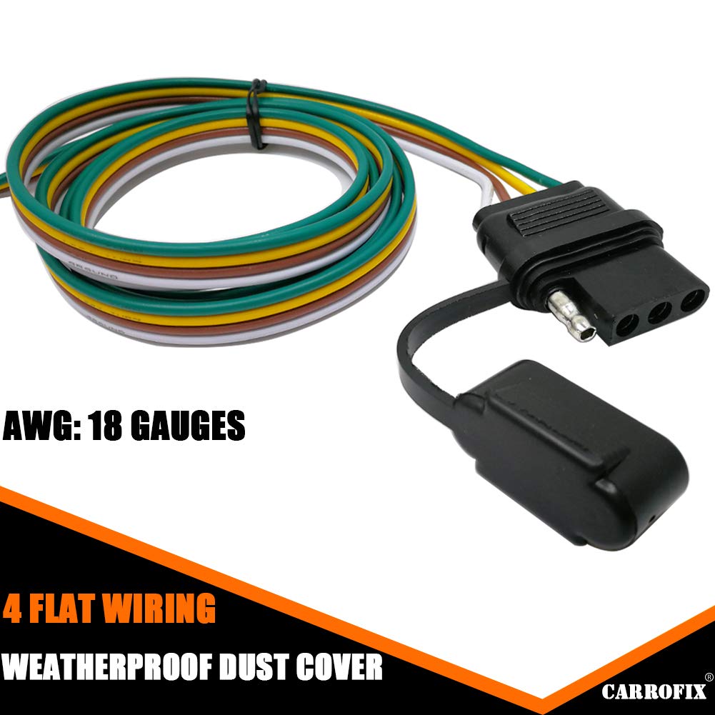 Carrofix Non-Powered Taillight Converter With 20' Inches Leads And 60' Inches 4-Wire Flat Extension Vehicle End Connector