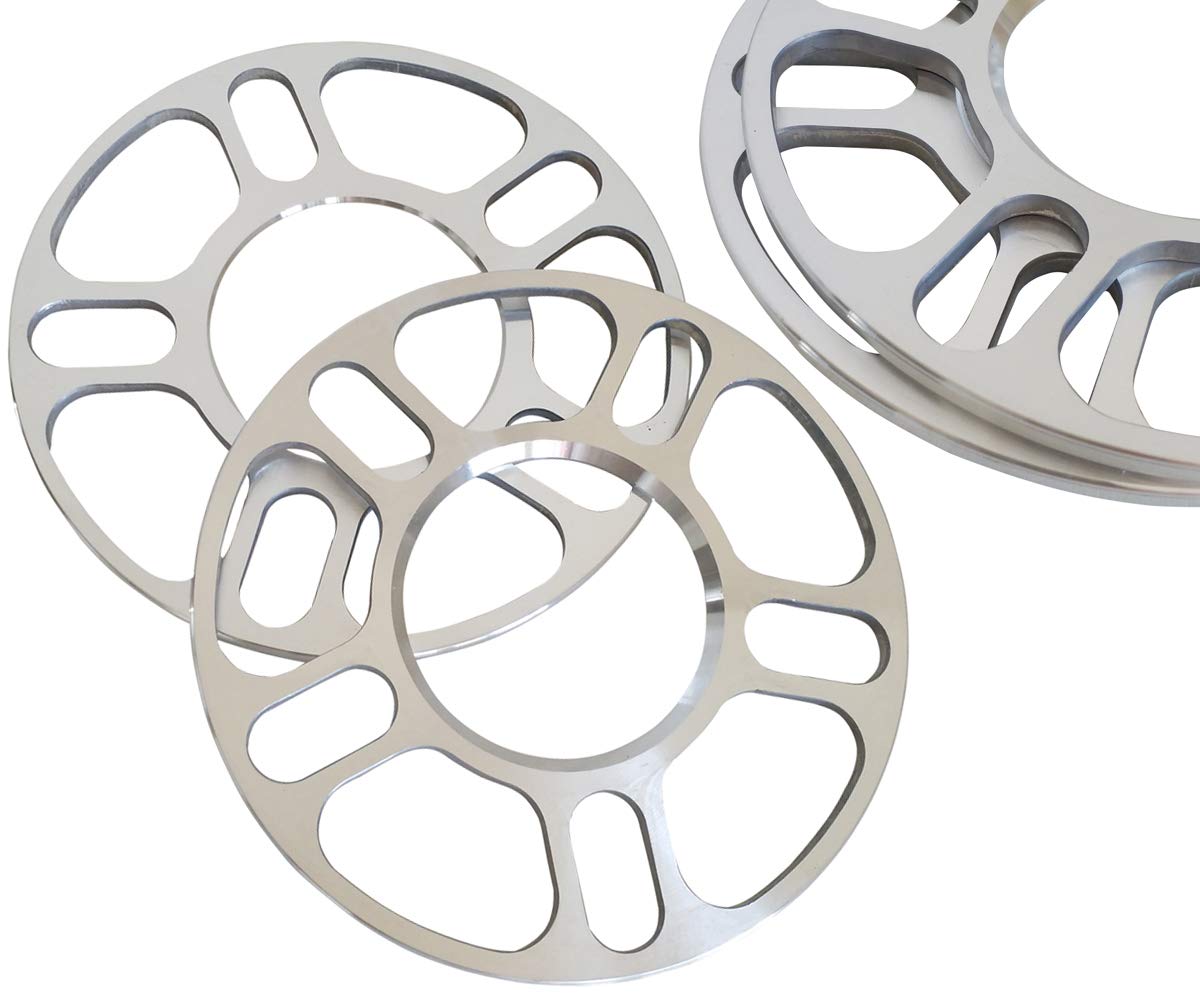 Zhteapr 4Pc 3Mm Universal Wheel Spacers Adapters For Most 5 Lug Vehicle Bolt Patterns Pcd From 100-120.65Mm - 5X100 5X108 5X110 
