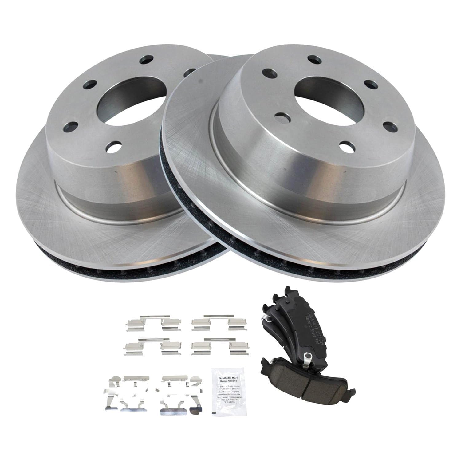TRQ Rear Brake Pad & Rotor Kit Fits 02 Cadillac 00-07 Chevrolet GMC