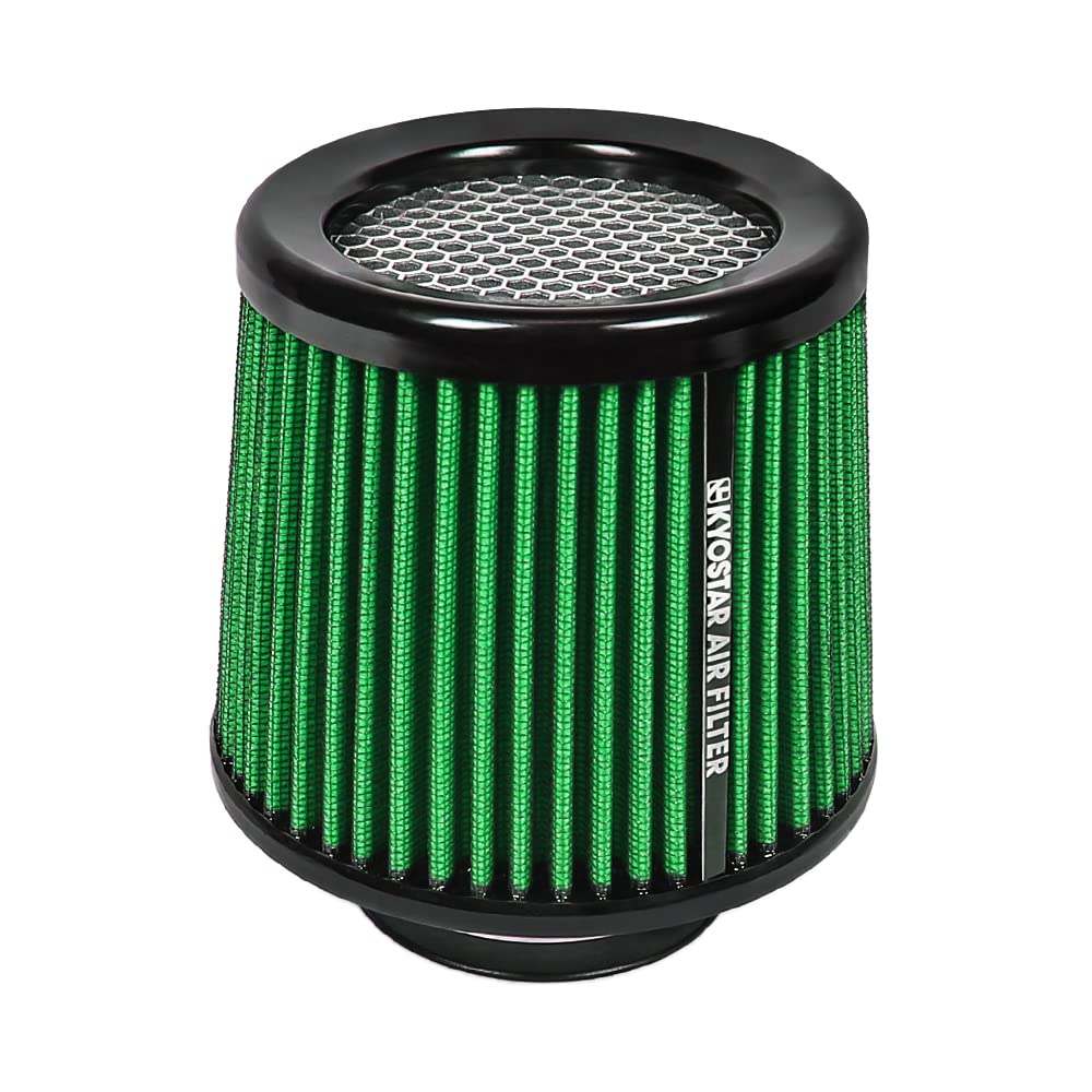 Kyostar Universal Green 3 Inch 76Mm Air Intake Cone Filter Replacement Quality Dry Air Filter