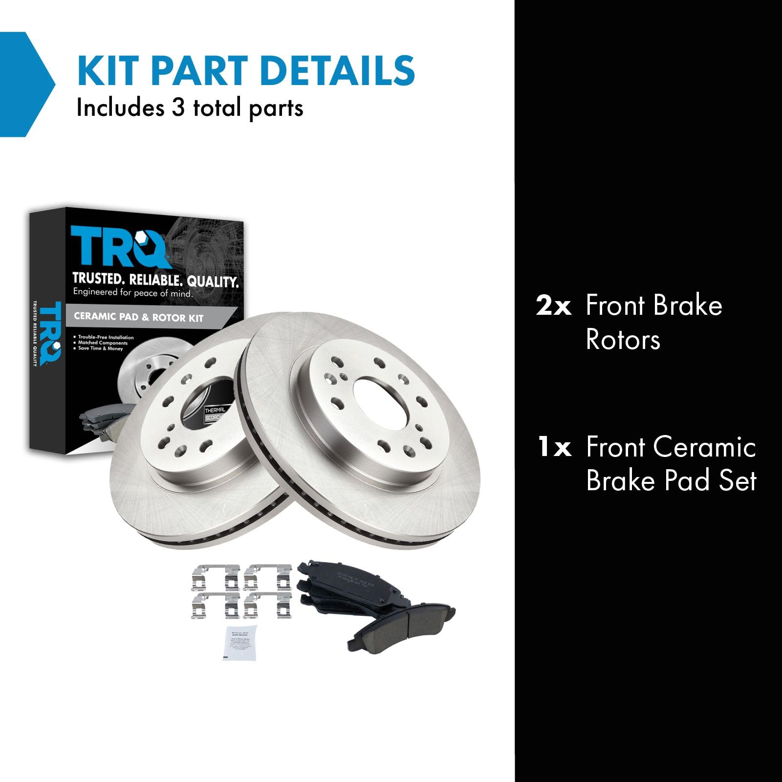 Trq Front Premium Posi Ceramic Brake Pads & Rotors Kit For Gm Pickup Suv