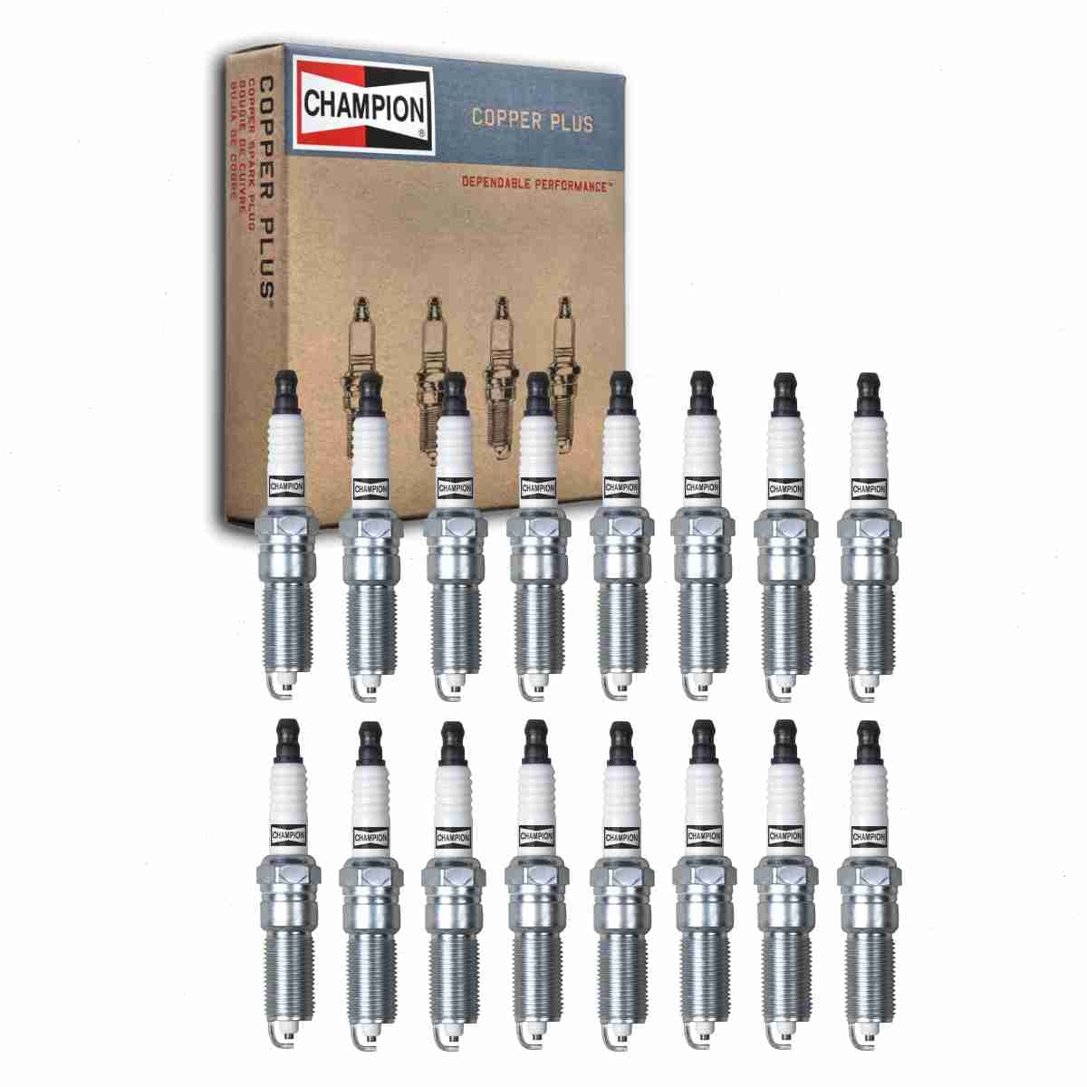 16 pc Champion Copper Plus Spark Plugs compatible with Chrysler Aspen 5.7L V8 2007-2008