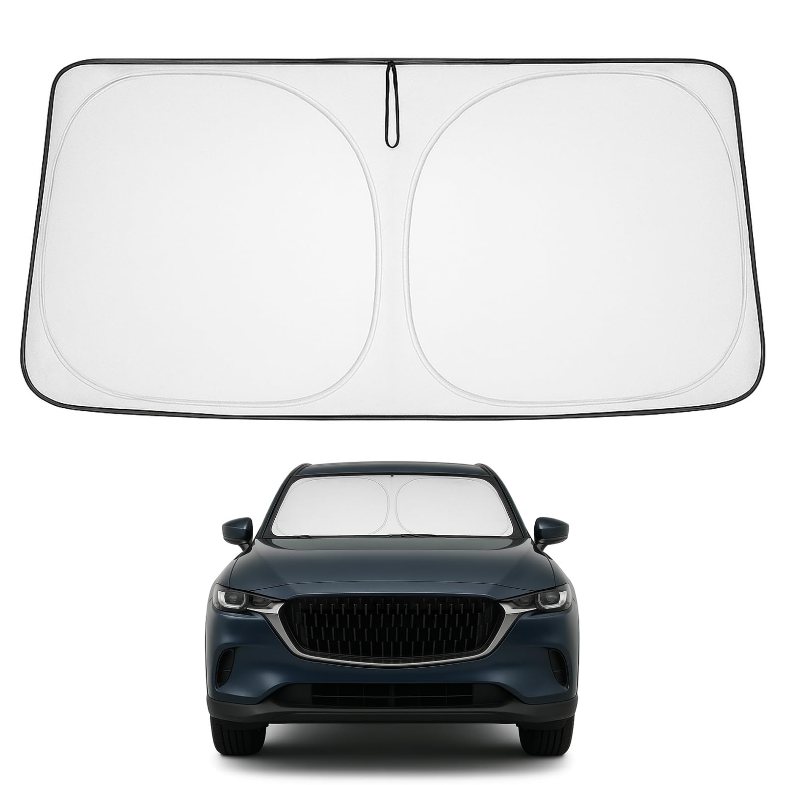 Proadsy 2025 Upgrade Windshield Sun Shade Custom Fit Mazda Cx-9 Cx9 2016-2024 2025 4-Layer Foldable Front Sunshade Protector Sun