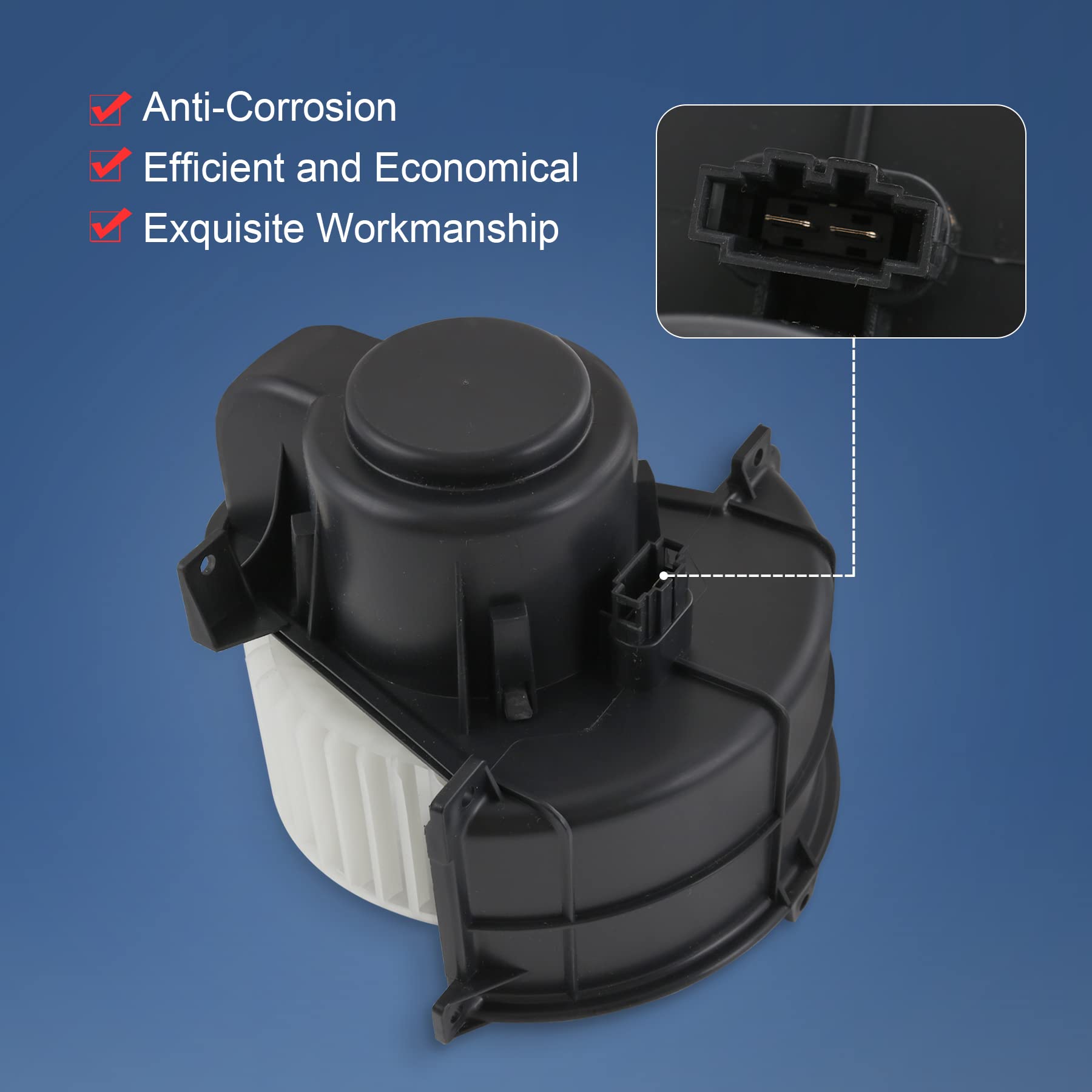 JDMSPEED Heater Blower Motor & Cage Front Replacement for Audi Q7 2007-2015, Replacement for Volkswagen VW Touareg 2004-2010 Replaces 7L0820021Q 7L0820021H 7L0820021L 4L1820021B HVAC Blower Motor