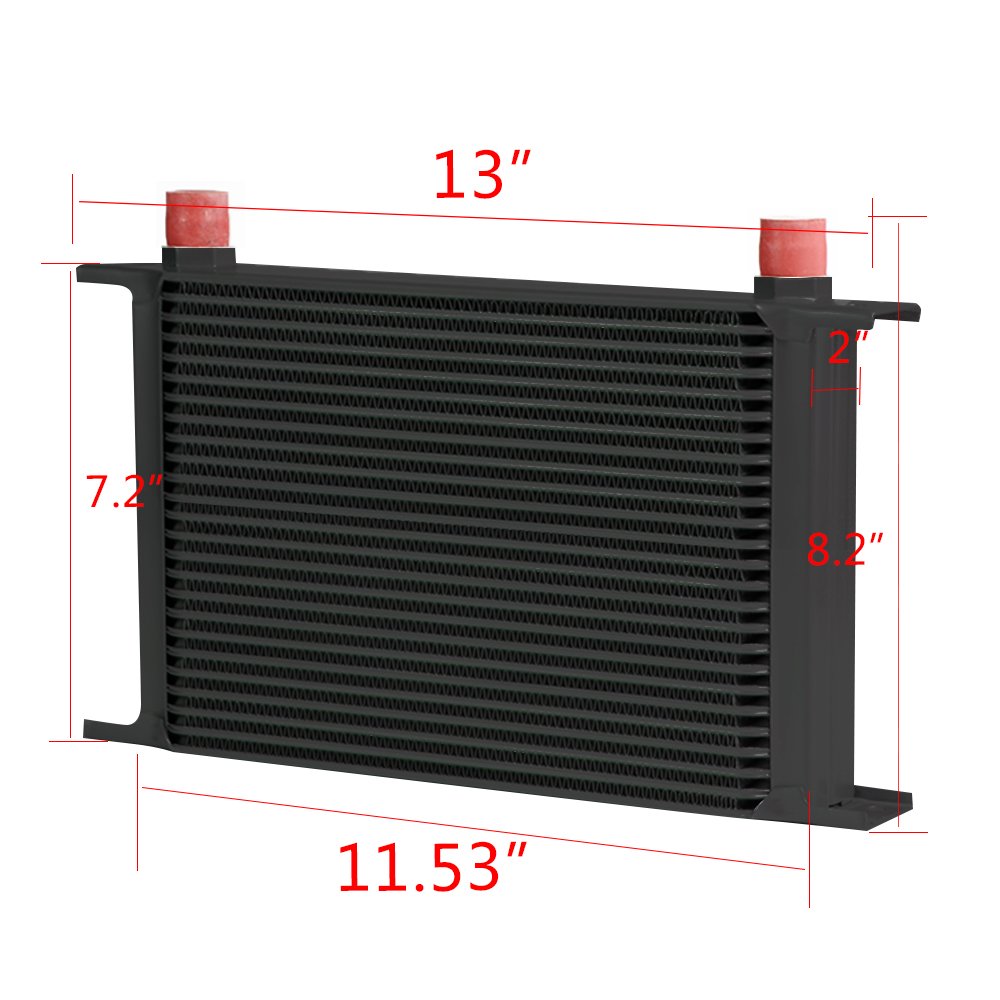 G-PLUS 25 Row AN10 Engine Transmission Oil Cooler Kit + Oil Cooler Sandwich Plate English Style Replacement For BILLET LS1 LS2 L