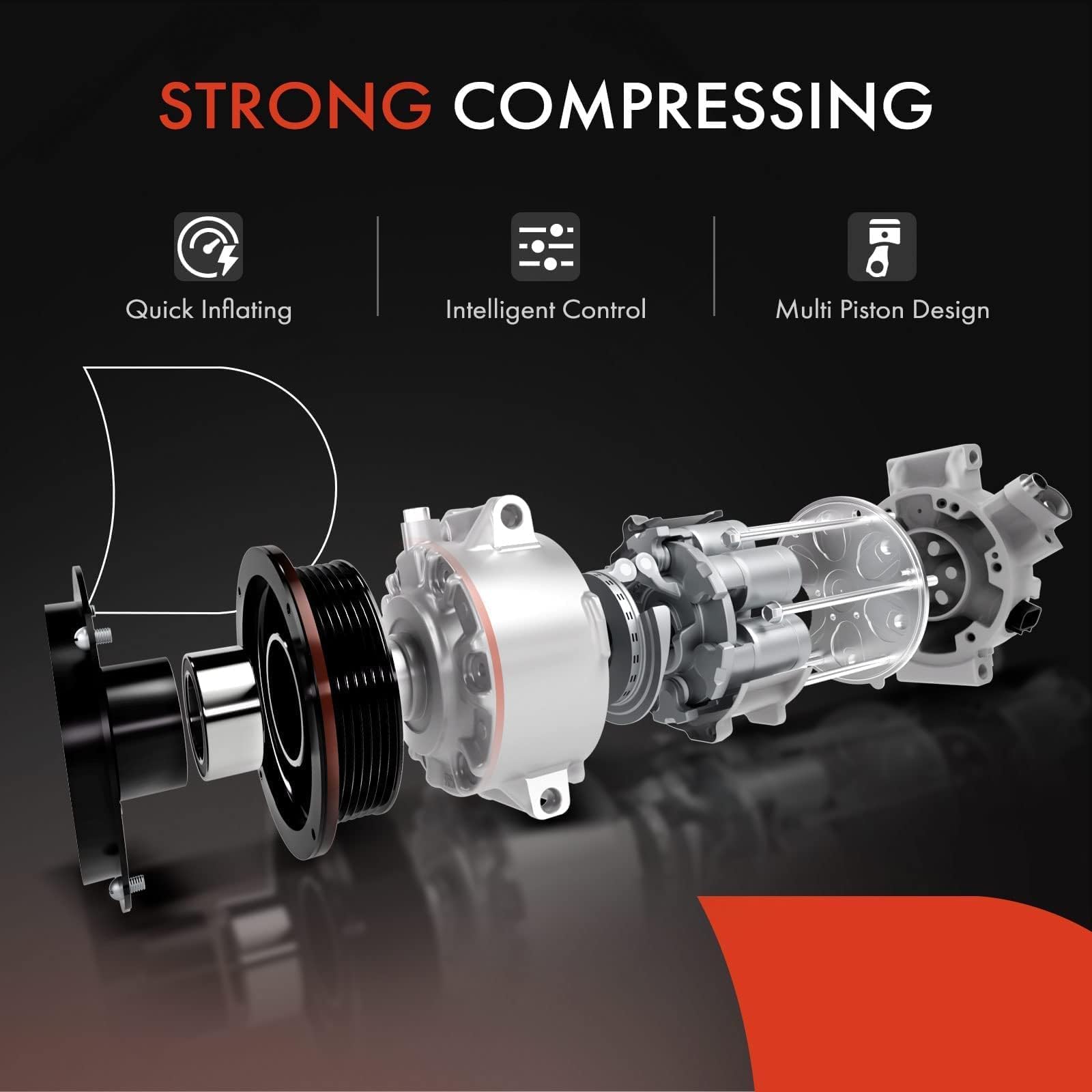 A-Premium Air Conditioner AC Compressor with Clutch Compatible with Ford F-150 4.2L 1997-2006, F-150 Heritage 4.2L 2004
