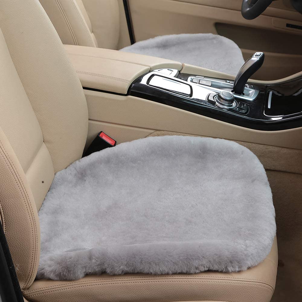 Ogland 20 Inchs Fluffy Shearling Sheepskin Car Seat Cover For Auto Interior Accessories With Soft Fuzzy Wool Eco-Friendly Natura