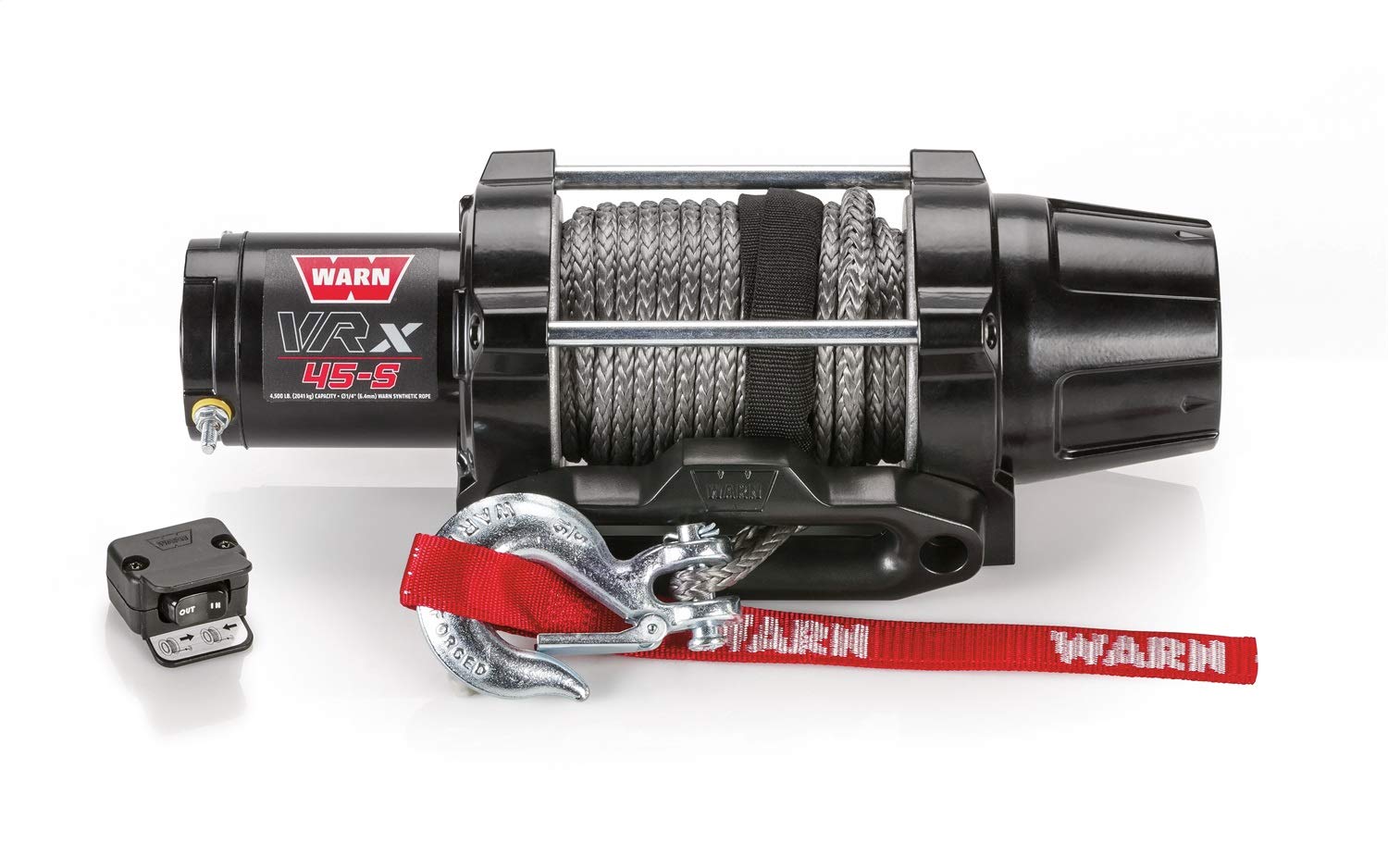 WARN 101040 VRX 45-S Powersports Winch with Handlebar Mounted Switch and Synthetic Rope: 1/4 Diameter x 50 Length, 2.25 Ton (4,