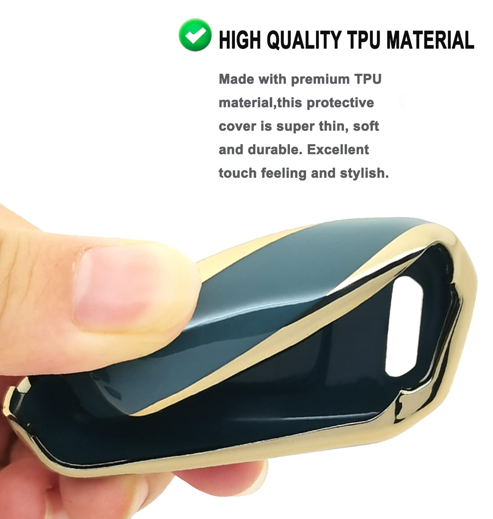 Key Fob Cover Case Fit For Honda Accord Civic Cr-V Hr-V Remote Holder Skin Protector Keyless Entry Sleeve Accessories (Blue)