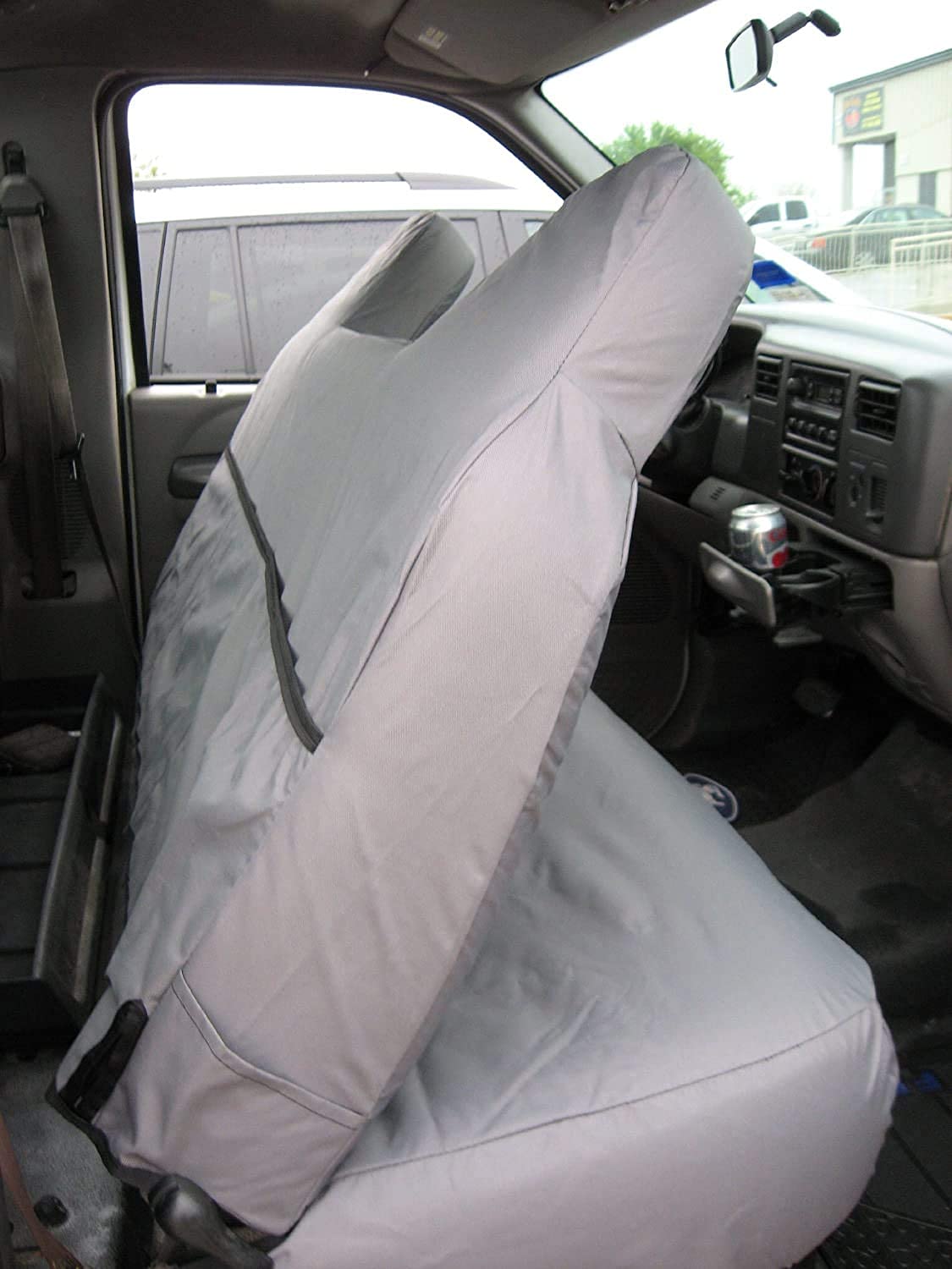 Durafit Seat Covers F236 C8 1999-2007 Ford F250-F550 Work Truck with a Front Solid Bench Seat, Custom Exact Fit Seat Covers (F236 C8 Gray Endura)
