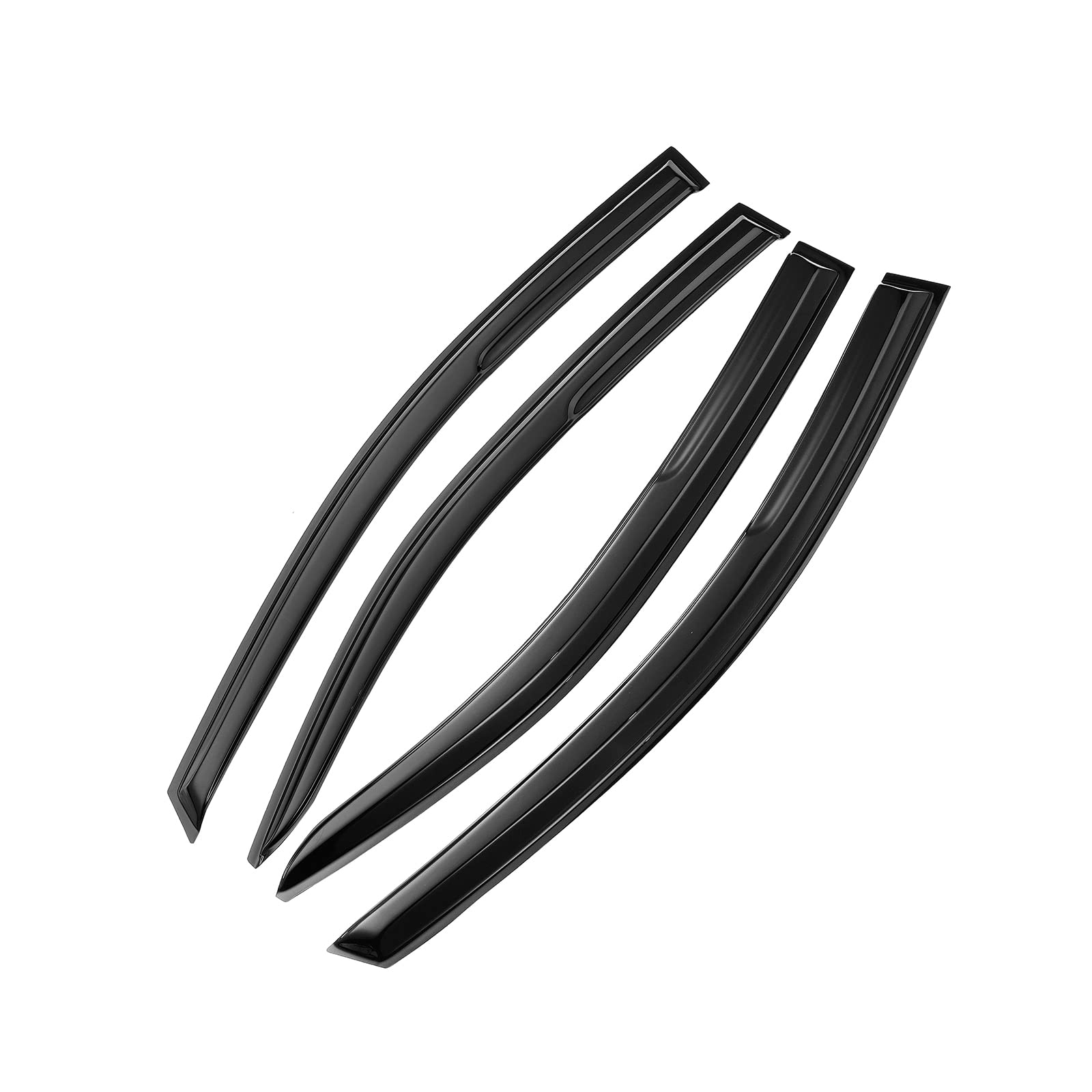 Arokzn Tape-On Dark Tinted Side Window Visor Deflectors Vent Rain Guards Designed for Toyota Corolla Sedan 2019 2020 2021 2022 2