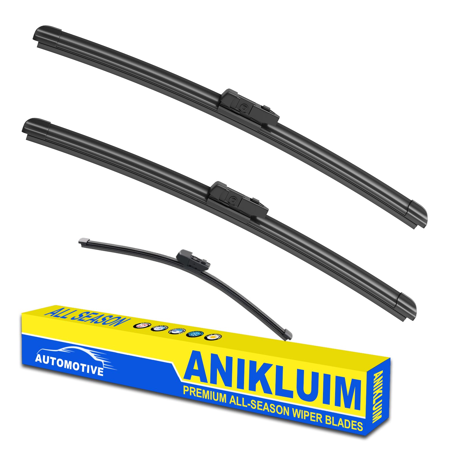 Anikluim 25''+22'' Wiper Blades With 15'' Rear Wiper Blade Set Replacement For 2019-2022 Tiguan Touareg Windshield Wipers Origin